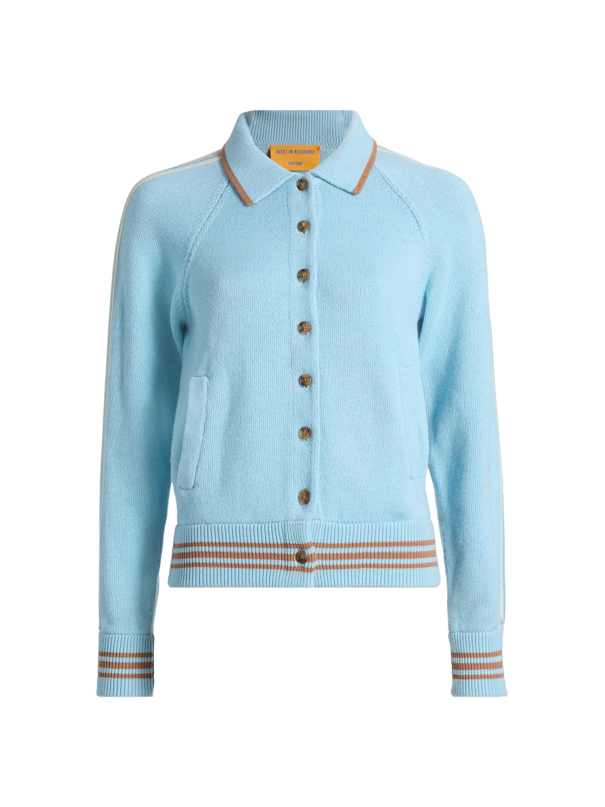 Guest in Residence Women's Cotton-Cashmere Varsity Jacket - Clear Sky