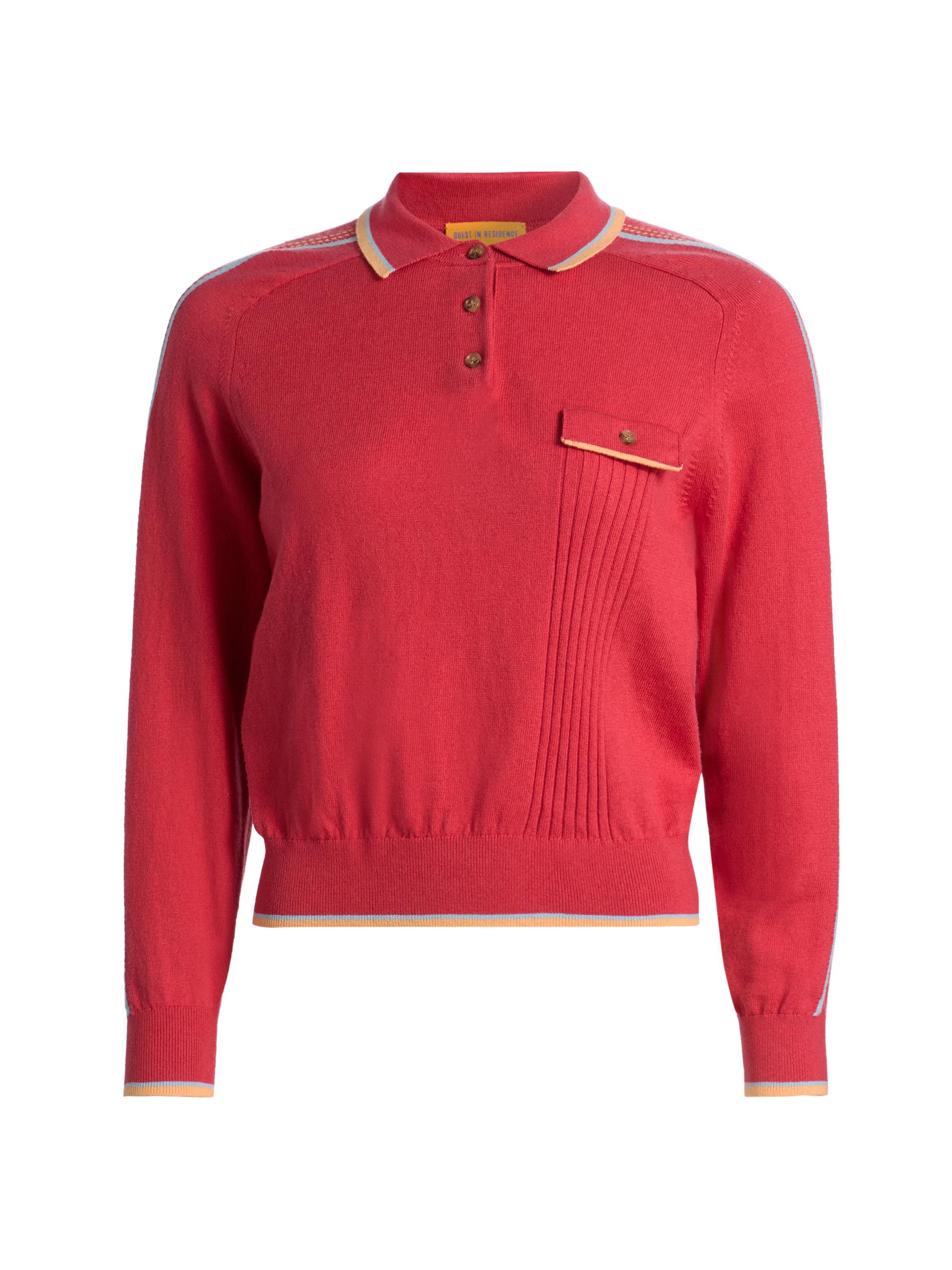 Guest in Residence Women's Relay Cashmere Polo Sweater - Scarlet