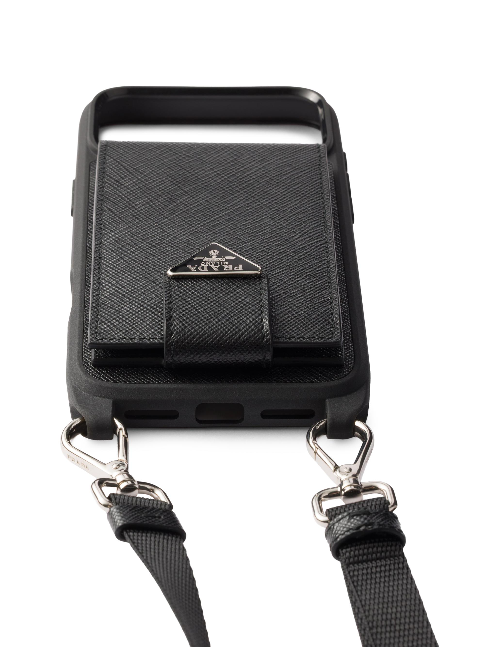 Prada Saffiano Leather Case for Iphone 17 Pro Max with Shoulder