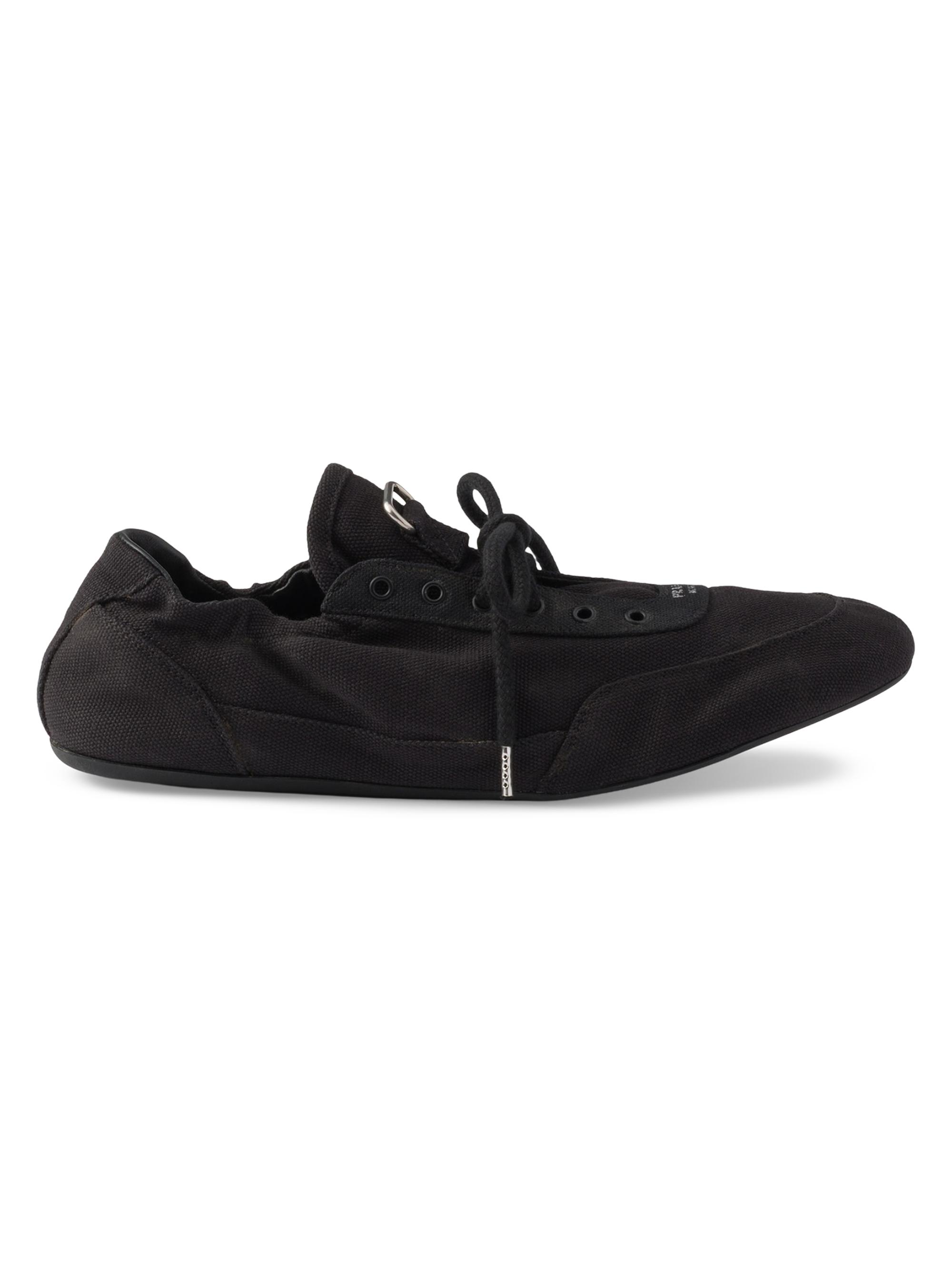 Prada Women's Collapse Canvas Sneakers - Black