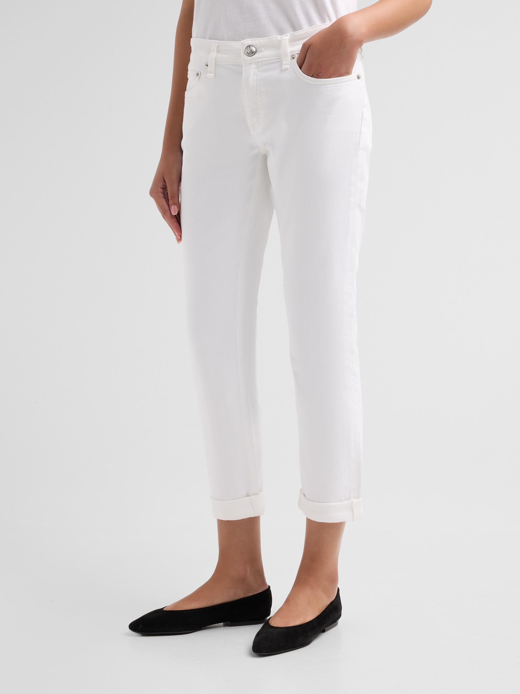 rag & bone Women's Dre Low-Rise Slim Boyfriend Jeans - Optic White | Thumbnail 4