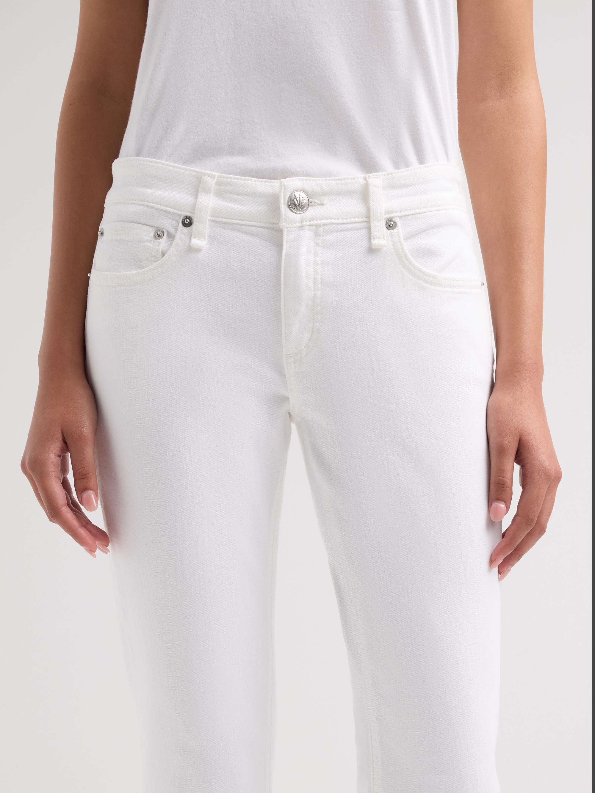 rag & bone Women's Dre Low-Rise Slim Boyfriend Jeans - Optic White | Thumbnail 5