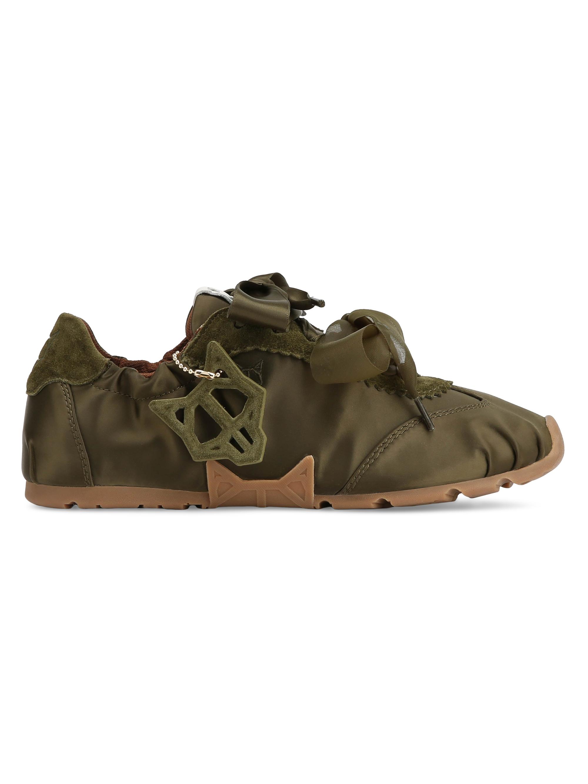 Naked Wolfe Women's Adorable Satin Sneakers - Khaki