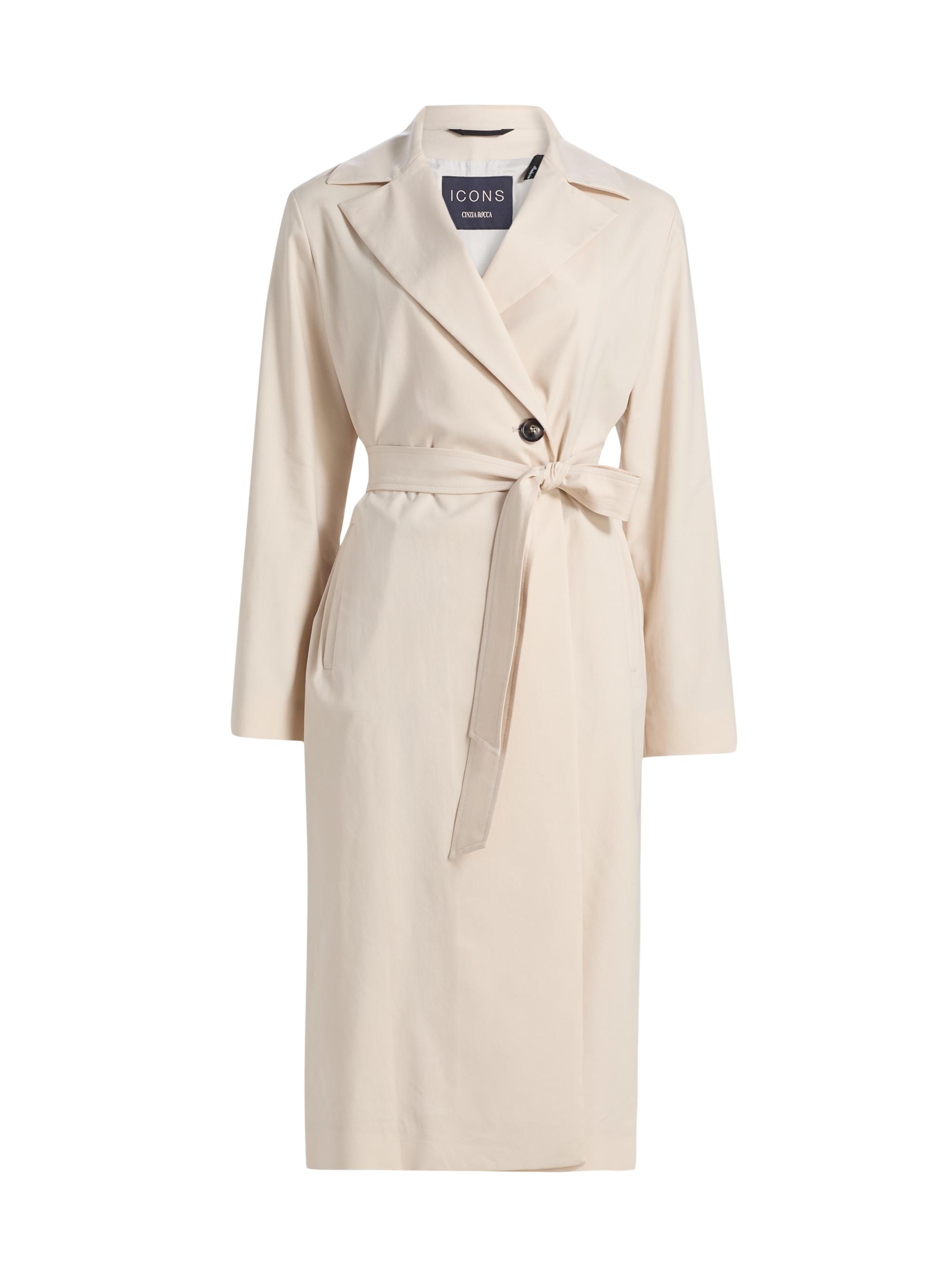 Cinzia Rocca Women's Wrap Cotton-Blend Trench Coat - Sand | Thumbnail 8
