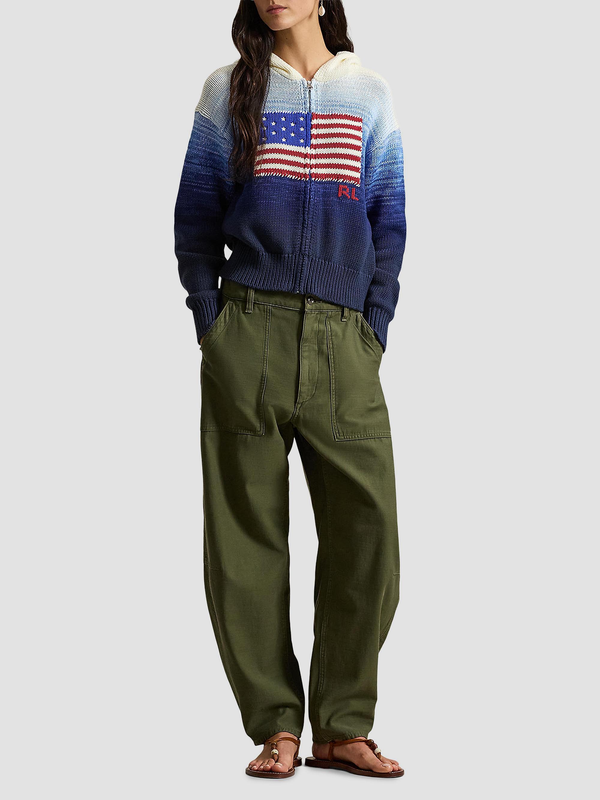 Polo Ralph Lauren Flag Ombré Knit Cotton Full-Zip Hoodie | Saks