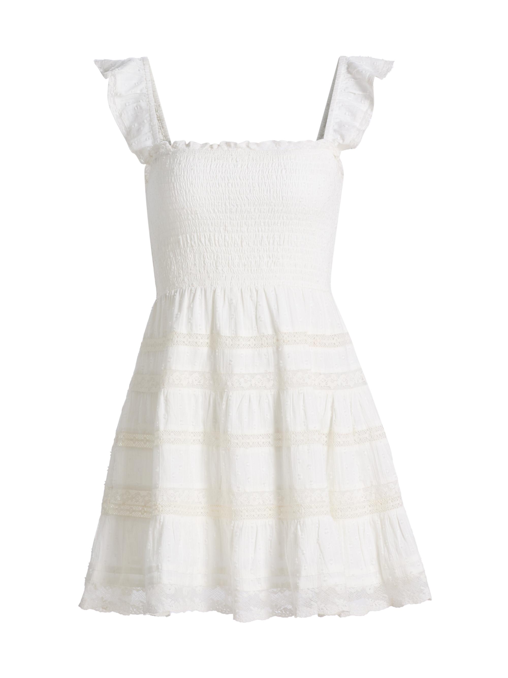 Colbera Smocked Cotton A-Line Minidress