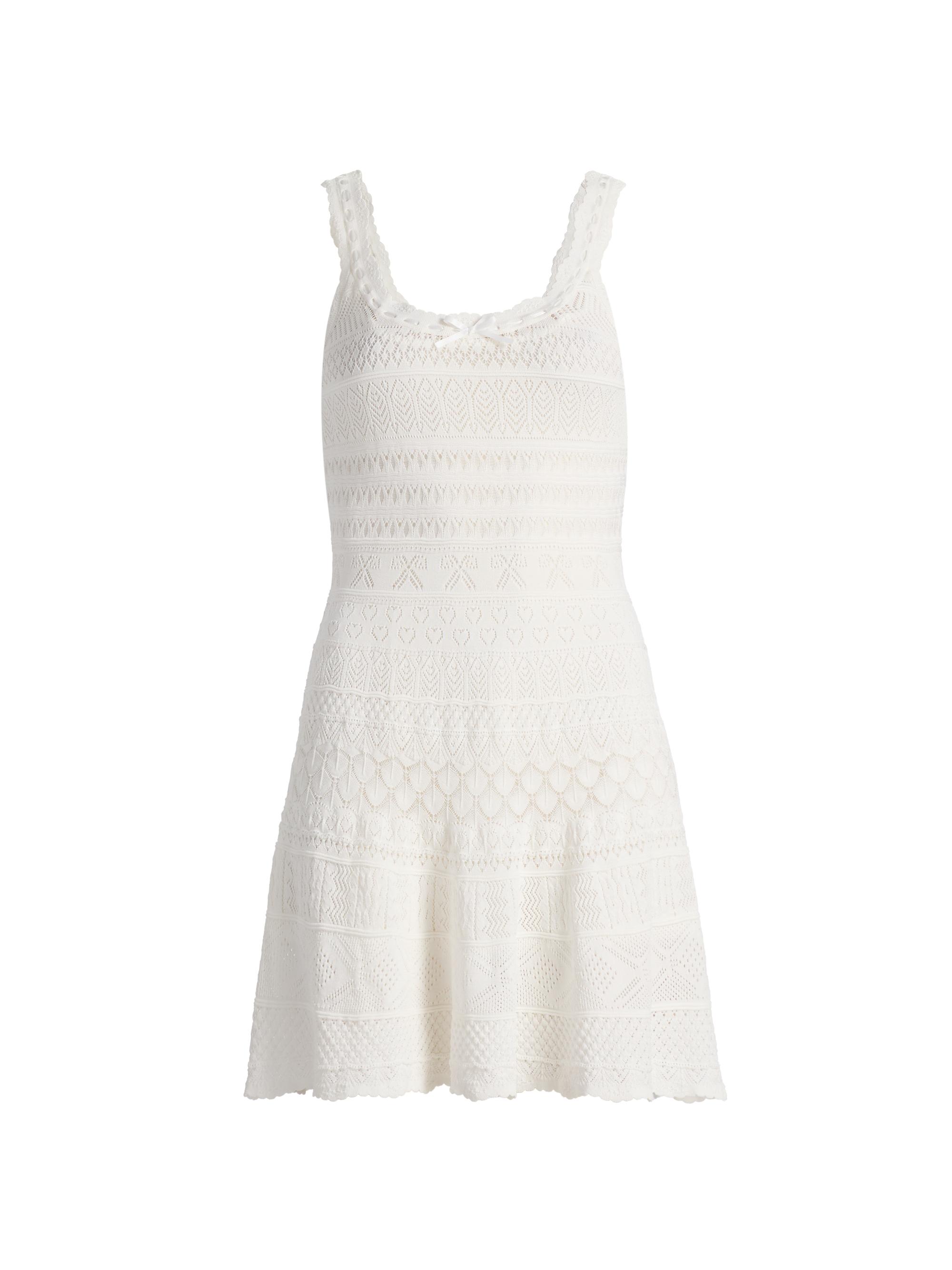 LoveShackFancy Maryanne Pointelle-Knit Minidress | Saks Fifth Avenue