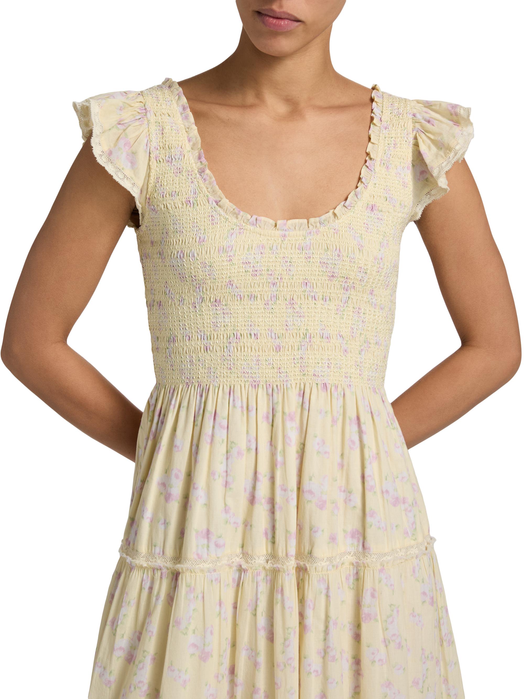 blue stripe chessie dress Chessie Fragrance Print Cotton Maxi Dress-Women's Designer Luxury Dresses