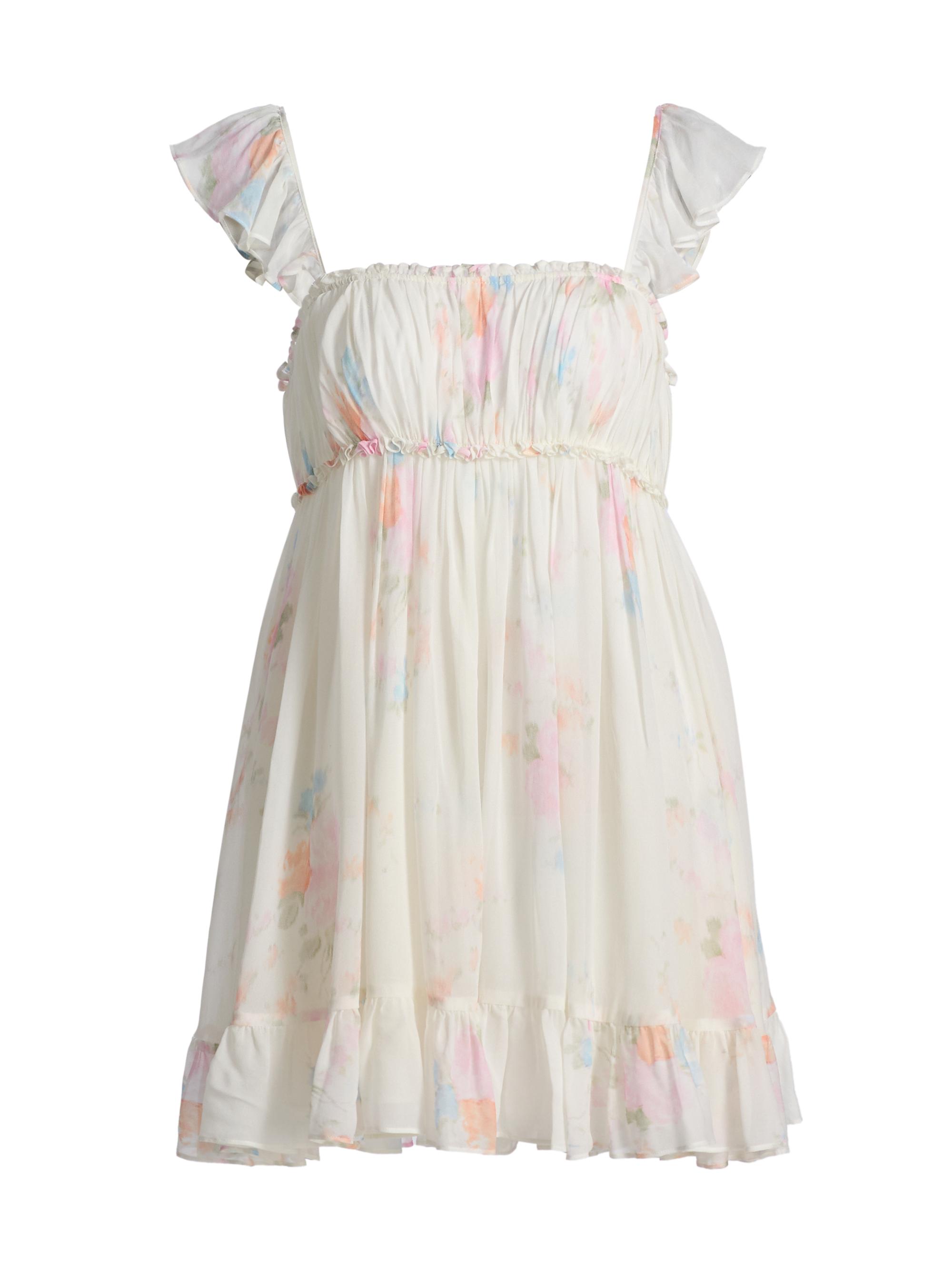 LoveShackFancy Maryanne Pointelle-Knit Minidress | Saks Fifth Avenue