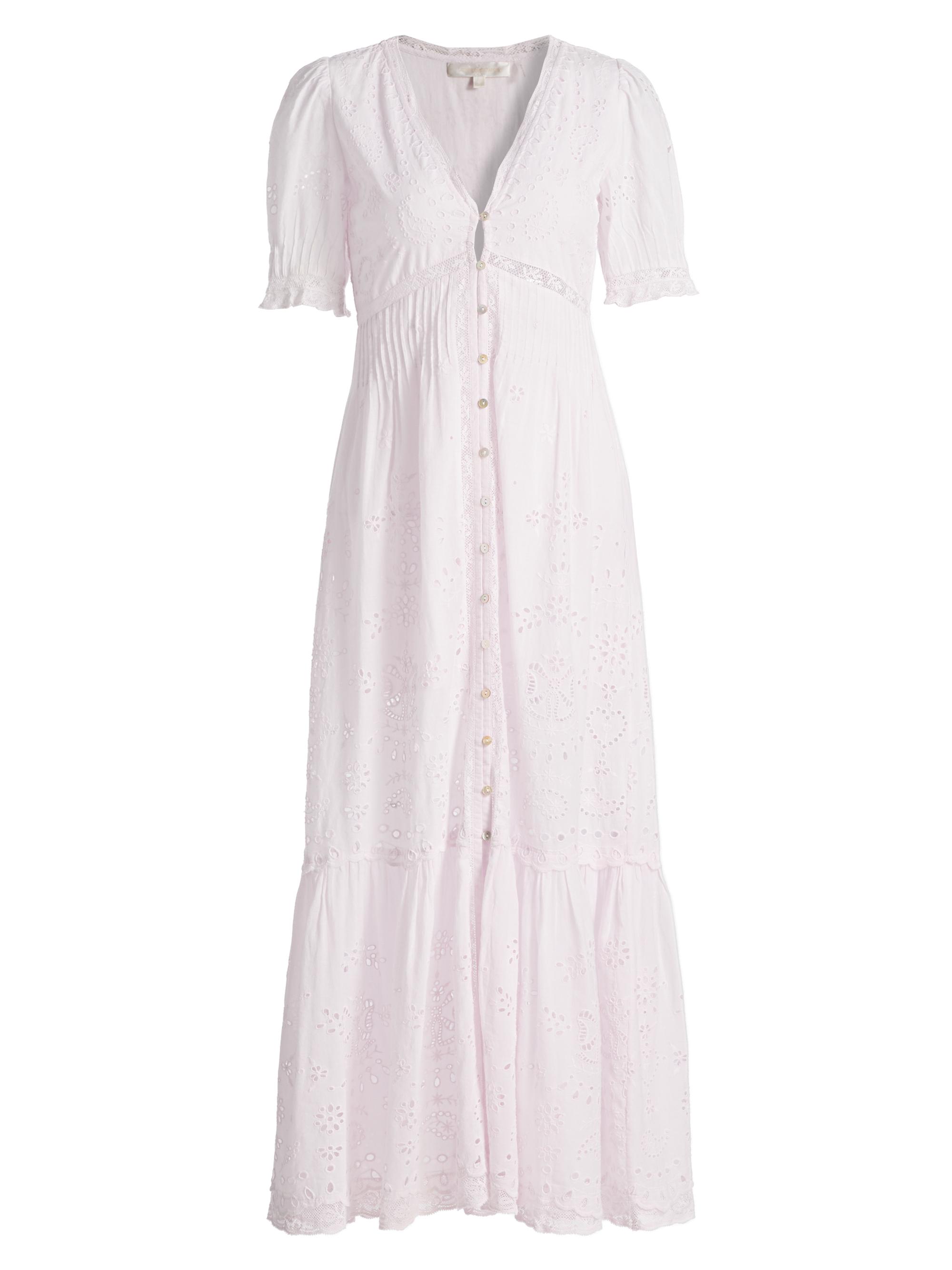 LoveShackFancy Women's Tarragon Broderie Anglaise V-Neck Maxi Dress - Pale Lilac