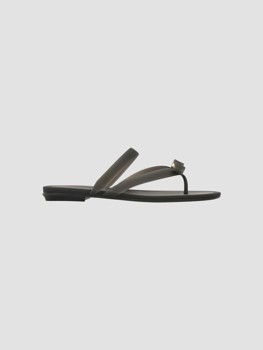 FERRAGAMO Jealsa Grosgrain-Effect Flat Sandals | Saks Fifth Avenue