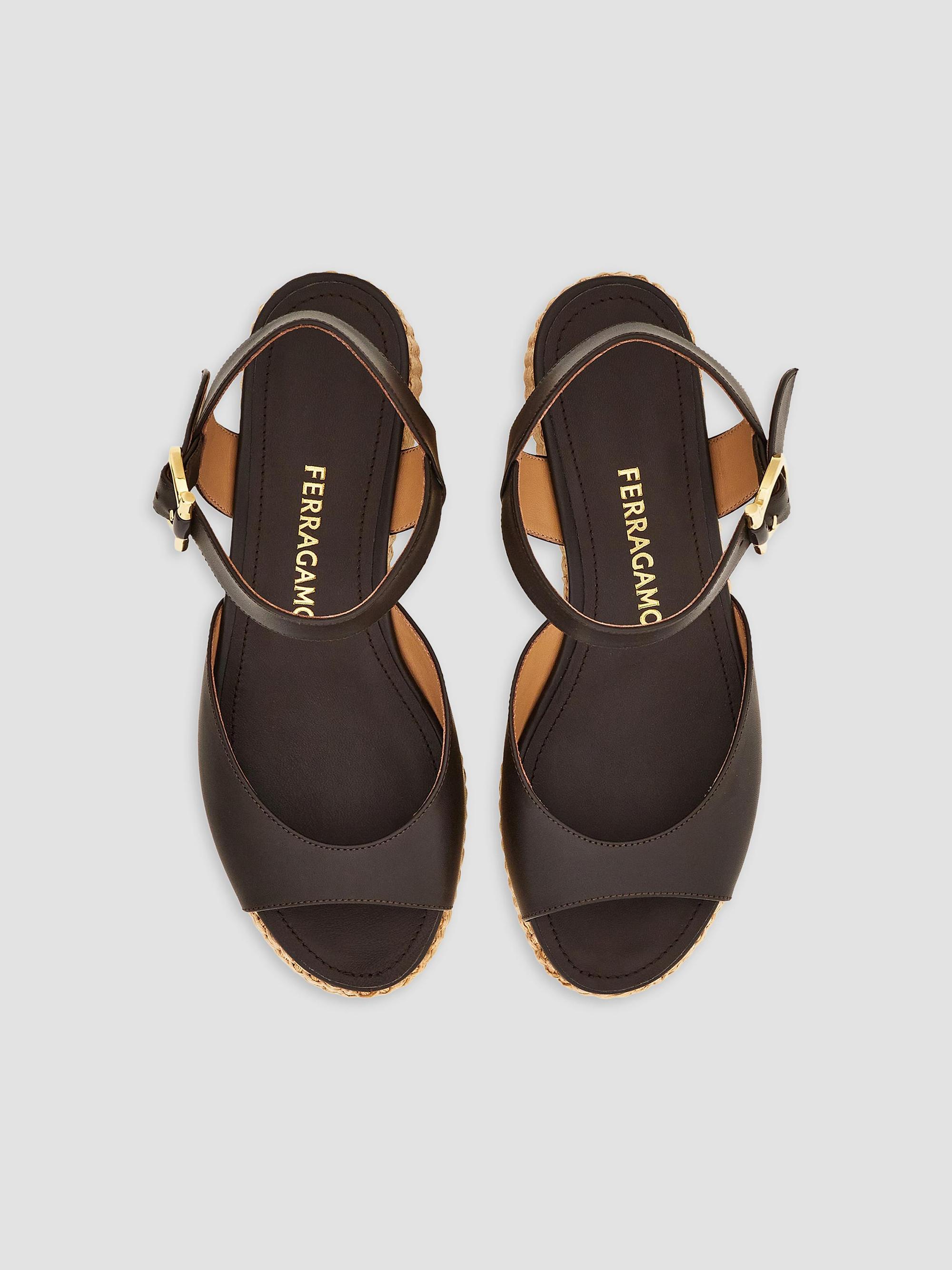 FERRAGAMO Nerea 90MM Leather Espadrille Sandals | Saks Fifth Avenue