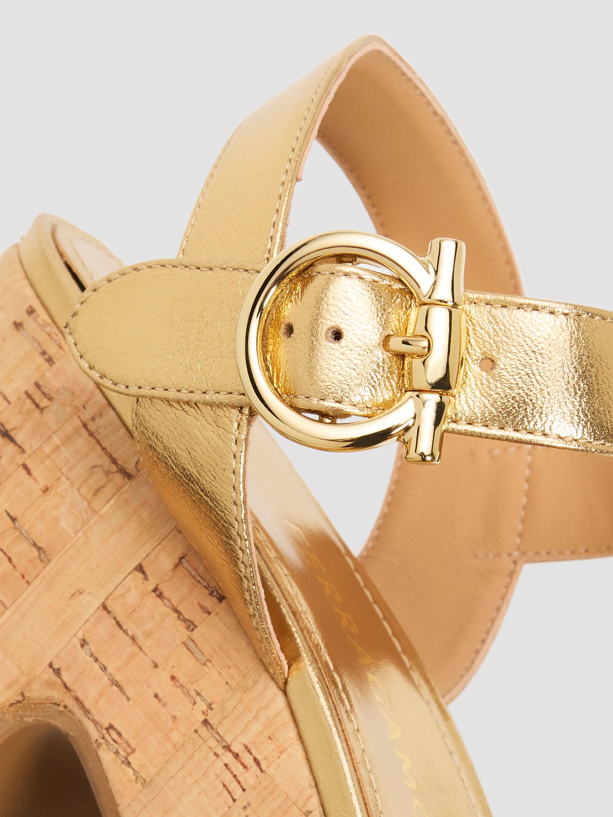 FERRAGAMO Nerea 75MM Metallic Leather Platform Sandals | Saks