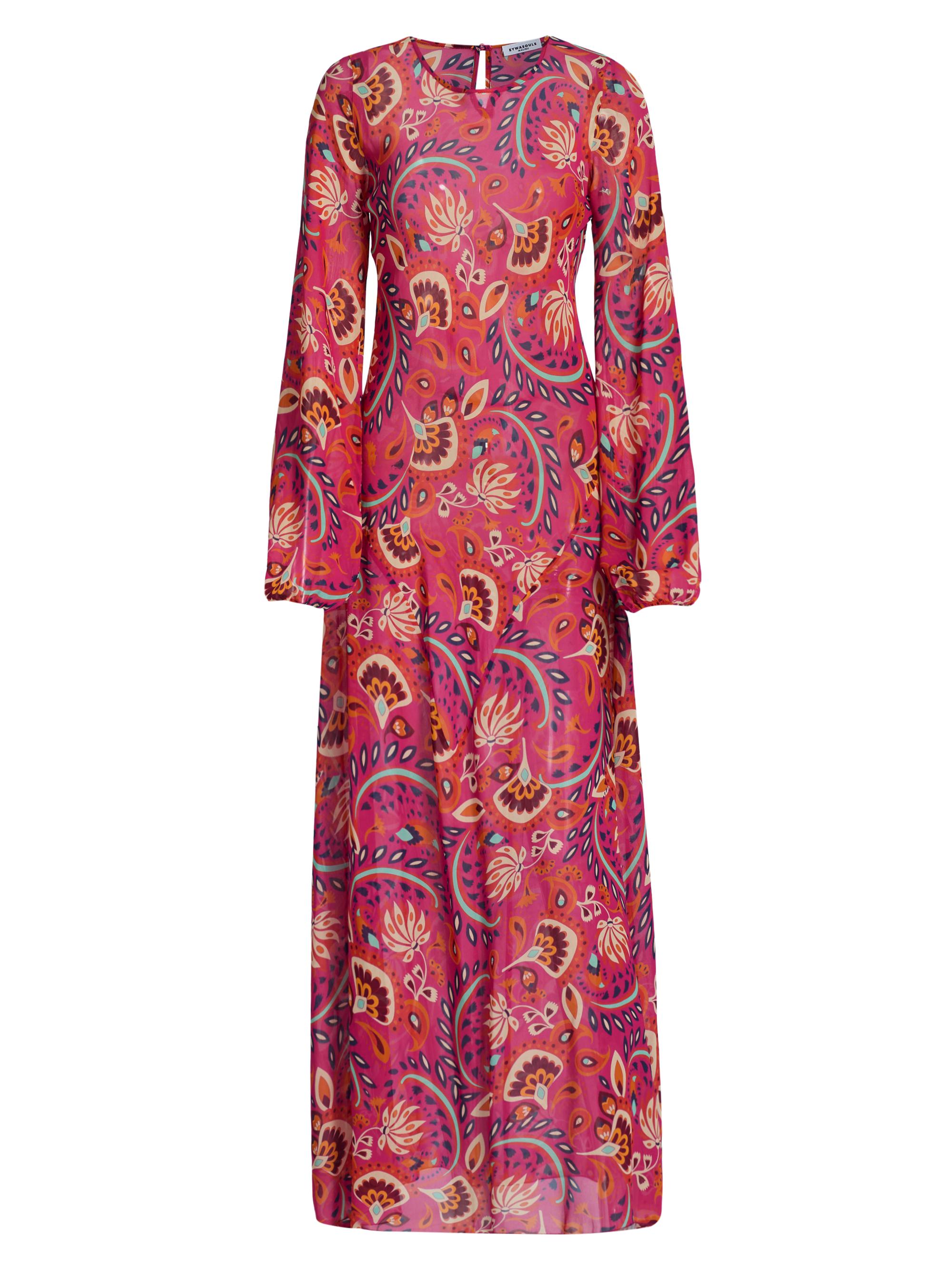 Eywasouls Malibu Women's April Floral Long-Sleeve Maxi Dress - Pink Padma