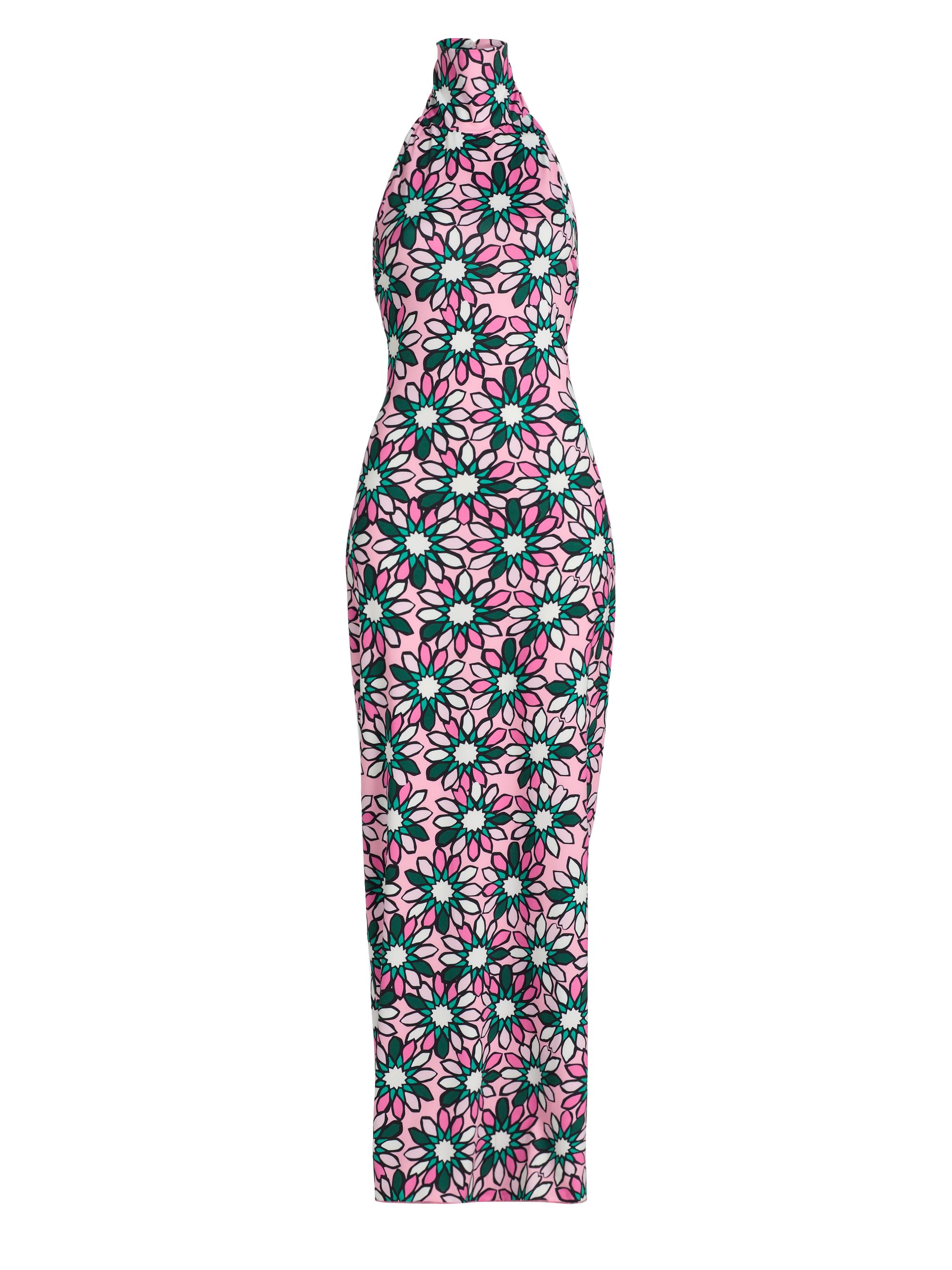 Eywasouls Malibu Women's Montana Floral Jersey Halterneck Maxi Dress - Meadow Margarita