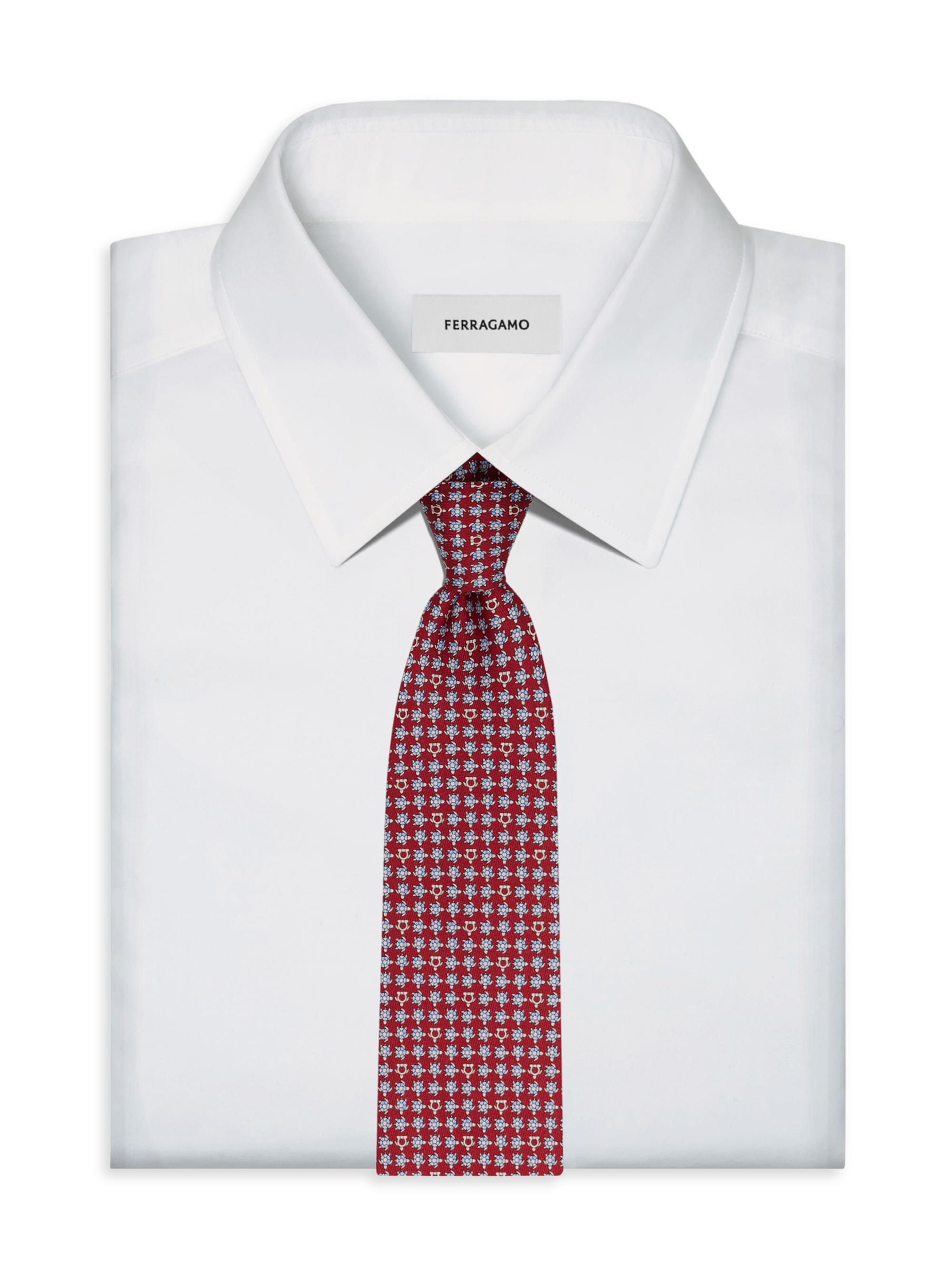 FERRAGAMO Men's Turtles Print Silk Tie - Vinaccia | Thumbnail 2