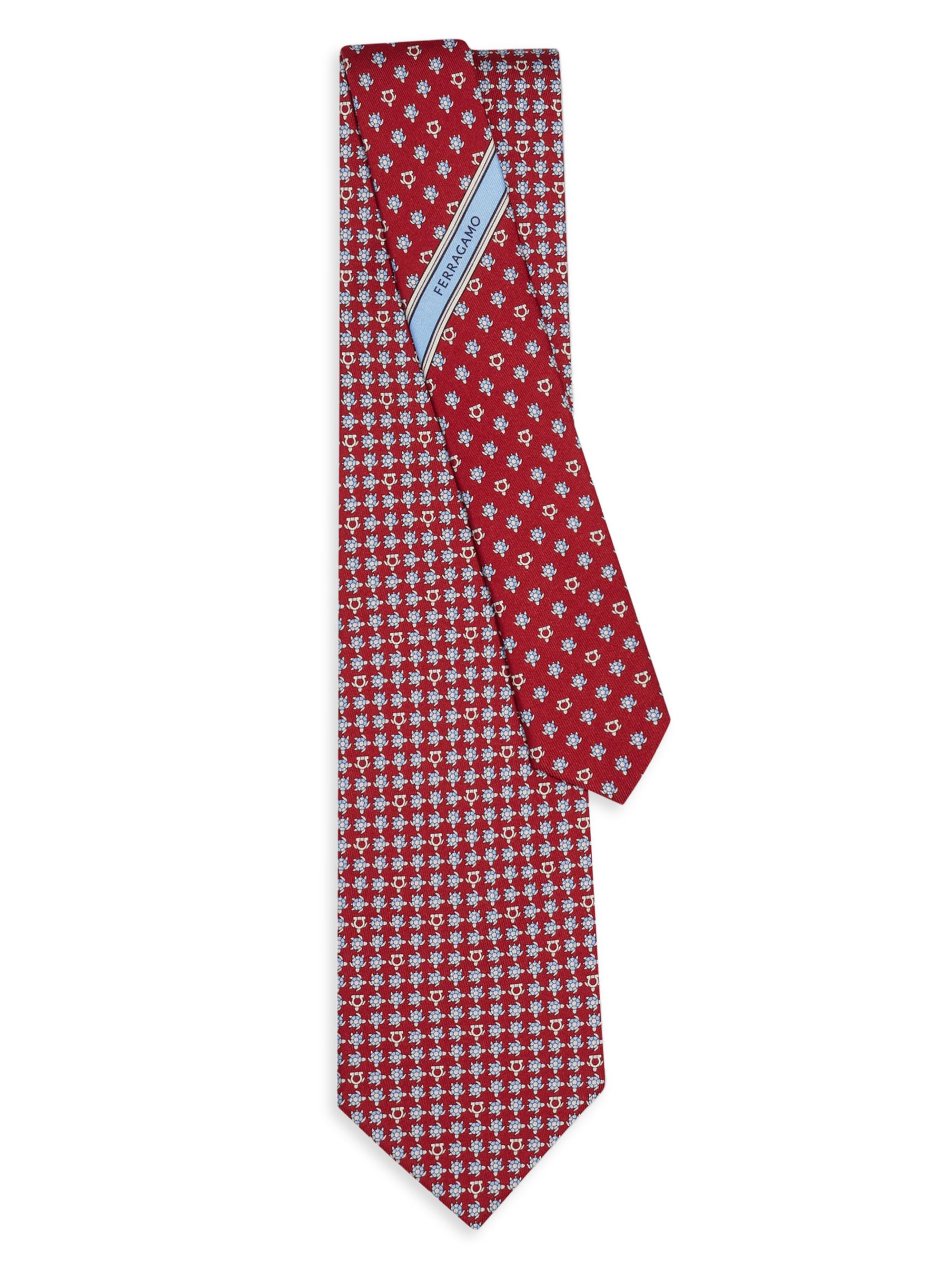 FERRAGAMO Men's Turtles Print Silk Tie - Vinaccia | Thumbnail 3