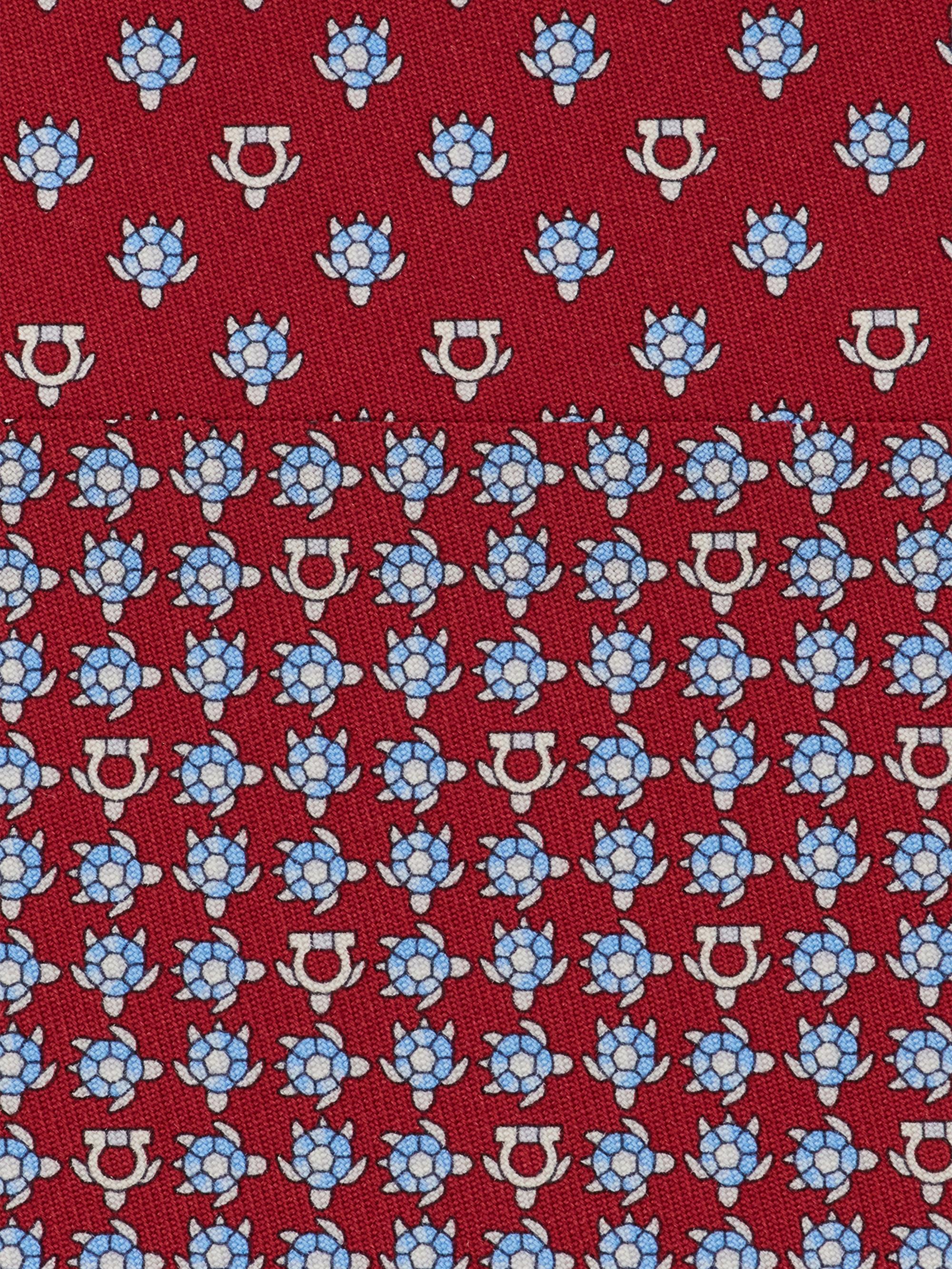 FERRAGAMO Men's Turtles Print Silk Tie - Vinaccia | Thumbnail 4