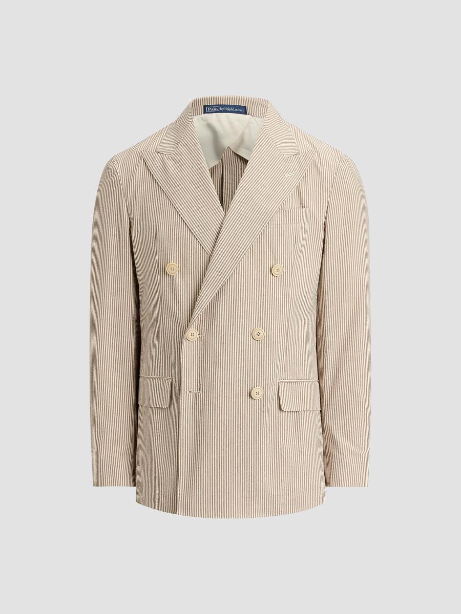 Polo Ralph Lauren Striped Seersucker Double-Breasted Blazer | Saks