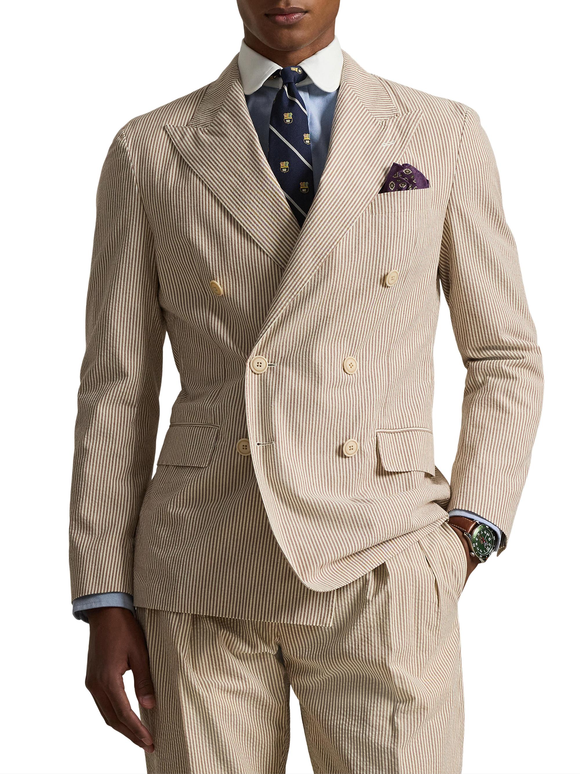 Polo Ralph Lauren Striped Seersucker Double-Breasted Blazer | Saks