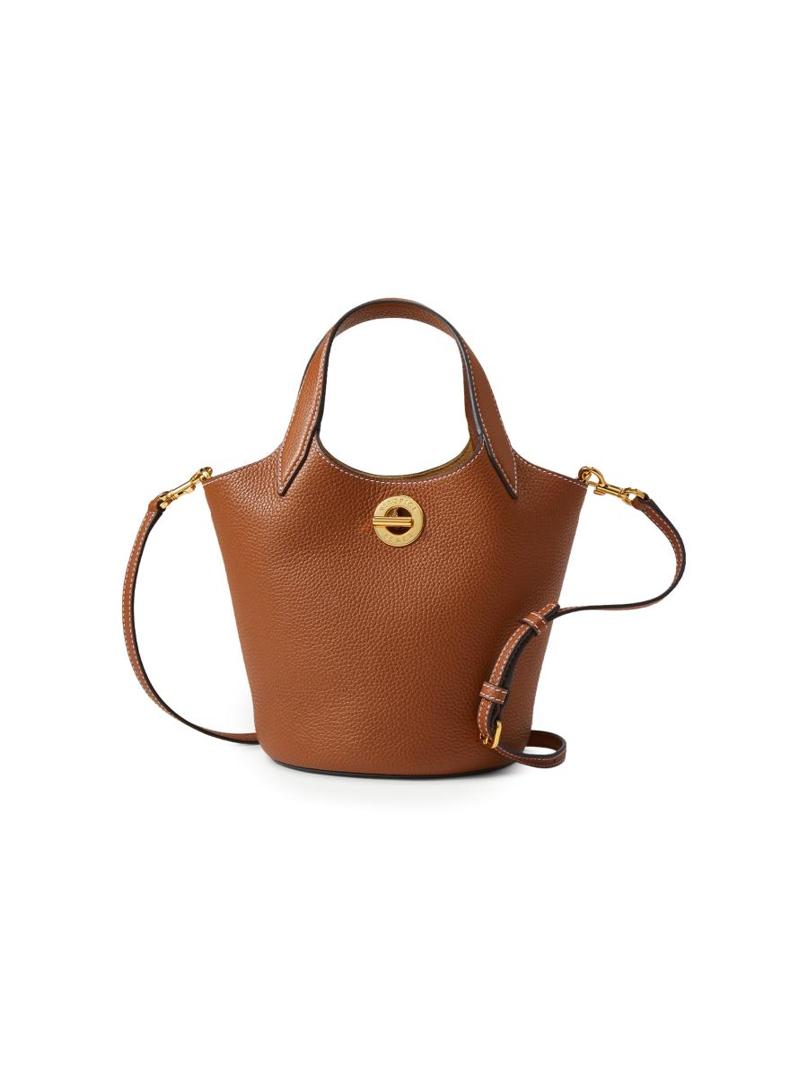 Veronica Beard Anchor Leather Top Handle Bag In Brown