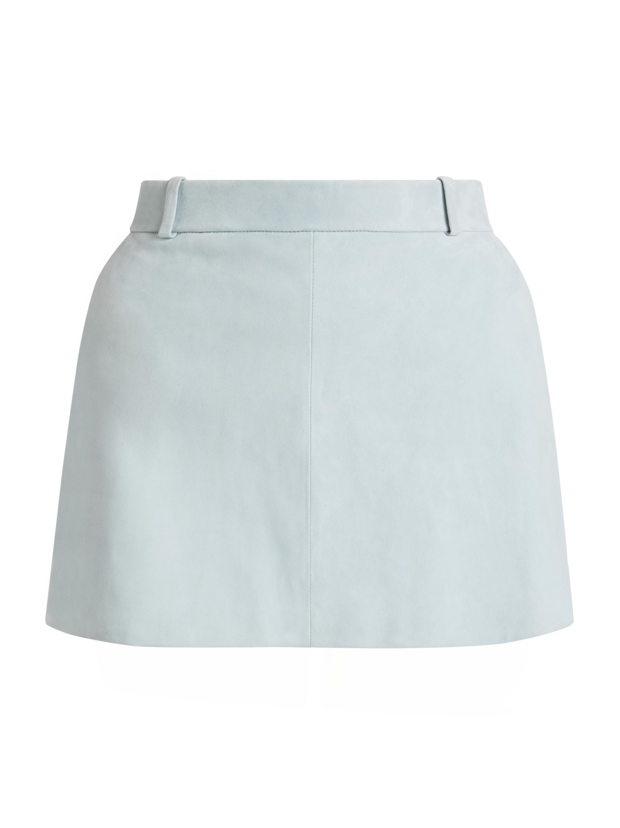 FRAME Women's The Suede Miniskirt - Sky Blue