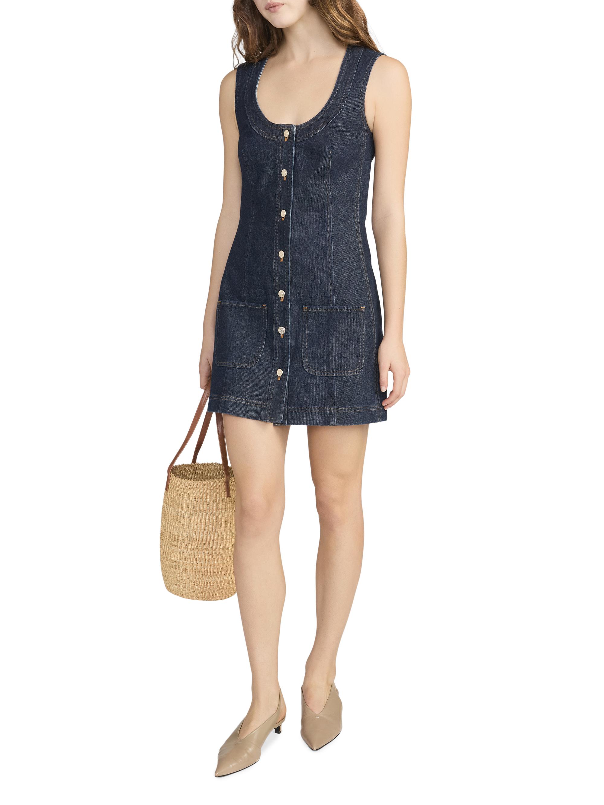 FRAME Women's The Patch Pocket Denim Minidress - Rinse