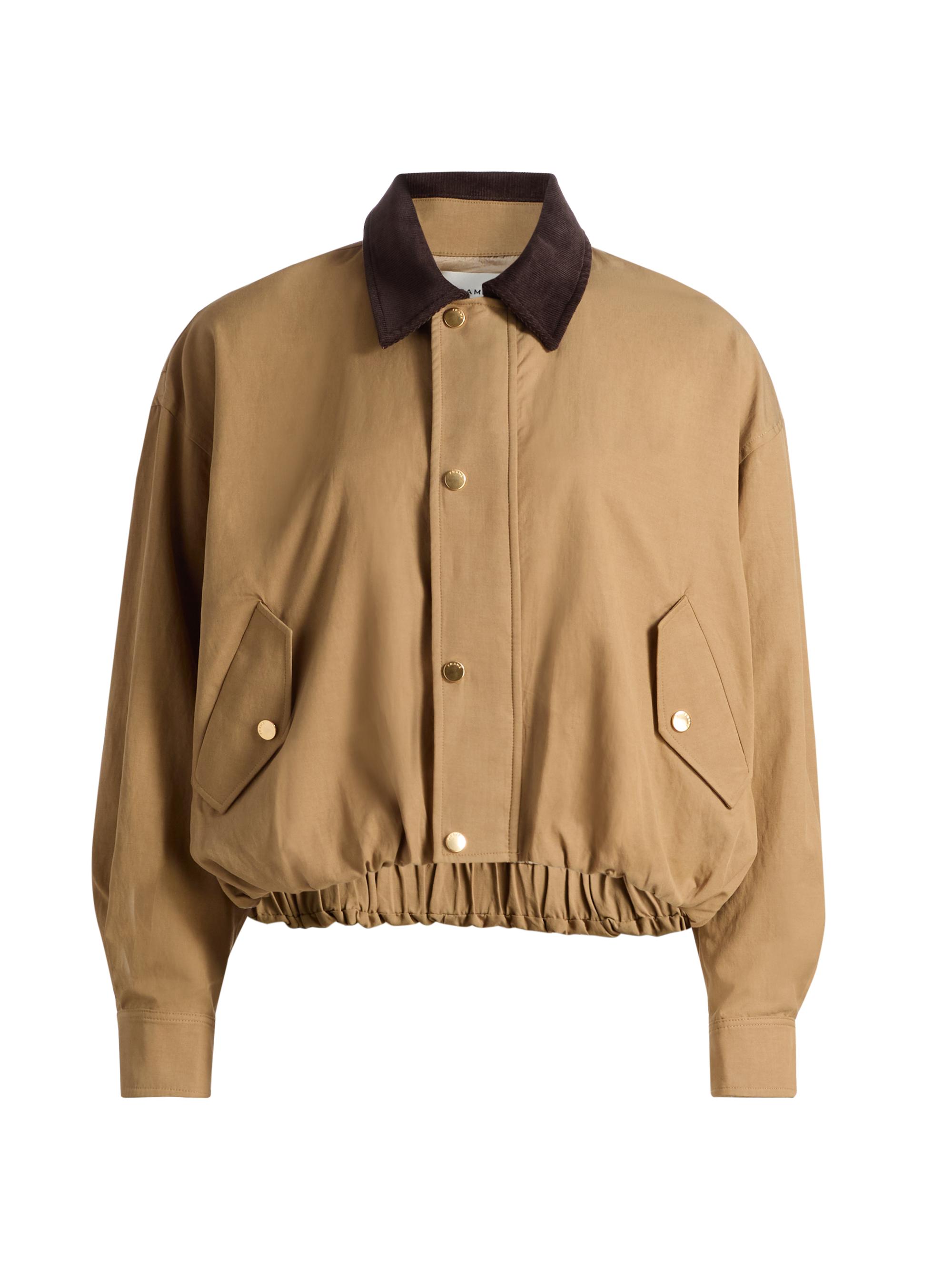 FRAME Women's The Cord Bubble-Hem Cotton-Blend Jacket - Camel