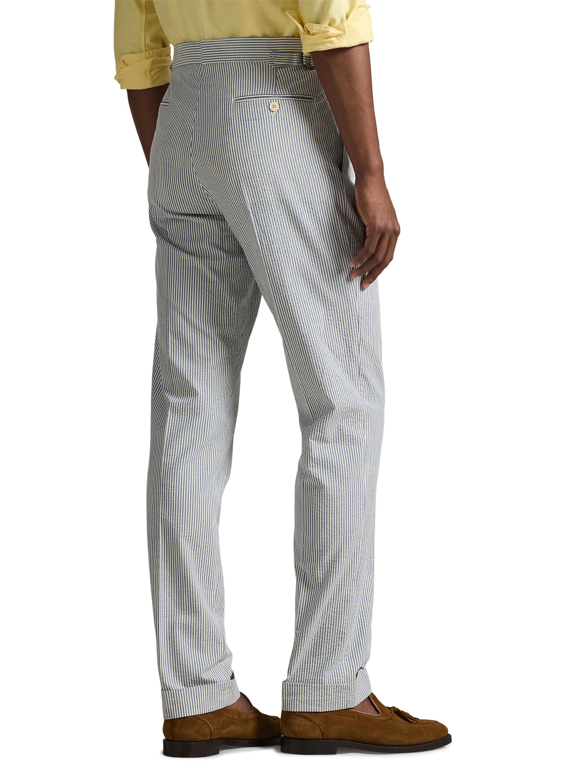 Polo Ralph Lauren Pinstriped Cotton Seersucker Pleated-Front Pants