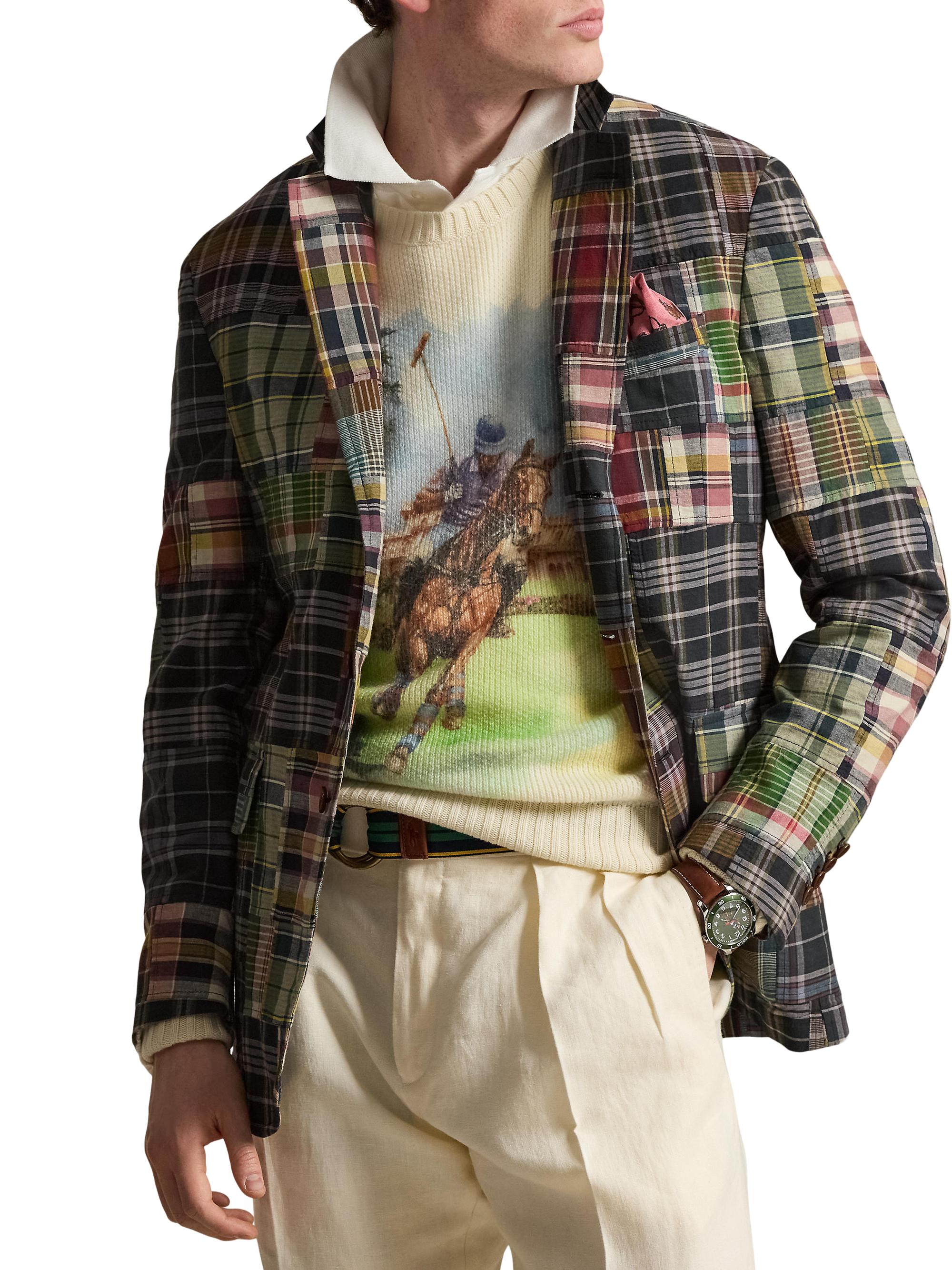 Polo Ralph Lauren Checked Patchwork Cotton Blazer | Saks Fifth Avenue