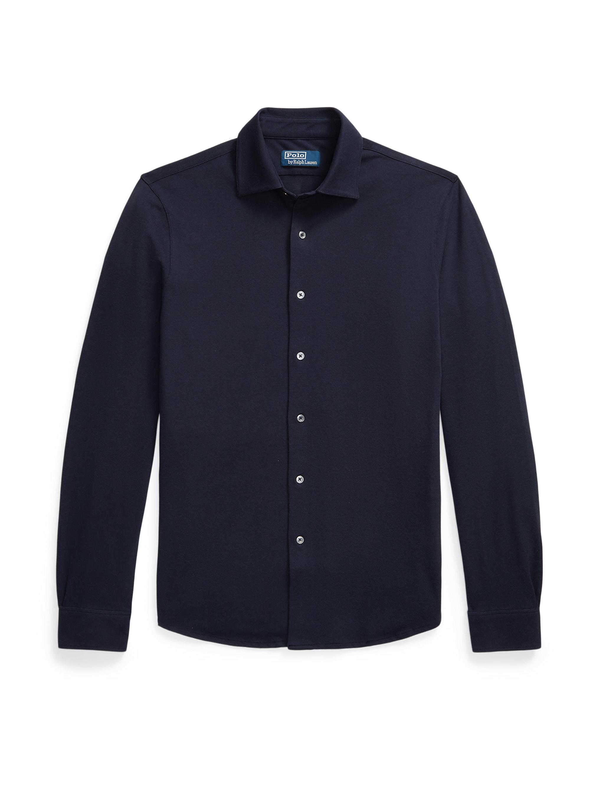 Polo Ralph Lauren Men's Lux Micro Pique-Knit Cotton Shirt - Rl Navy
