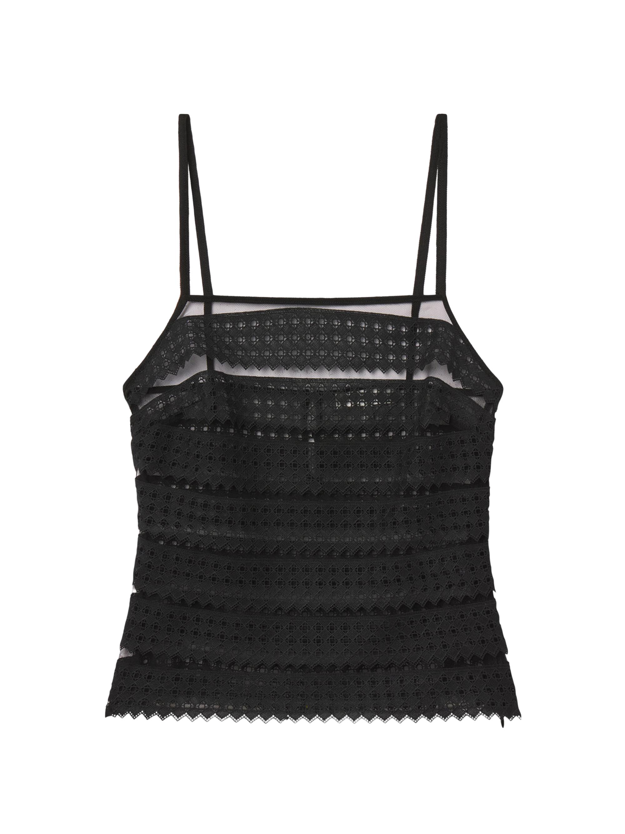 FRAME Women's The Lattice Crochet Camisole - Black