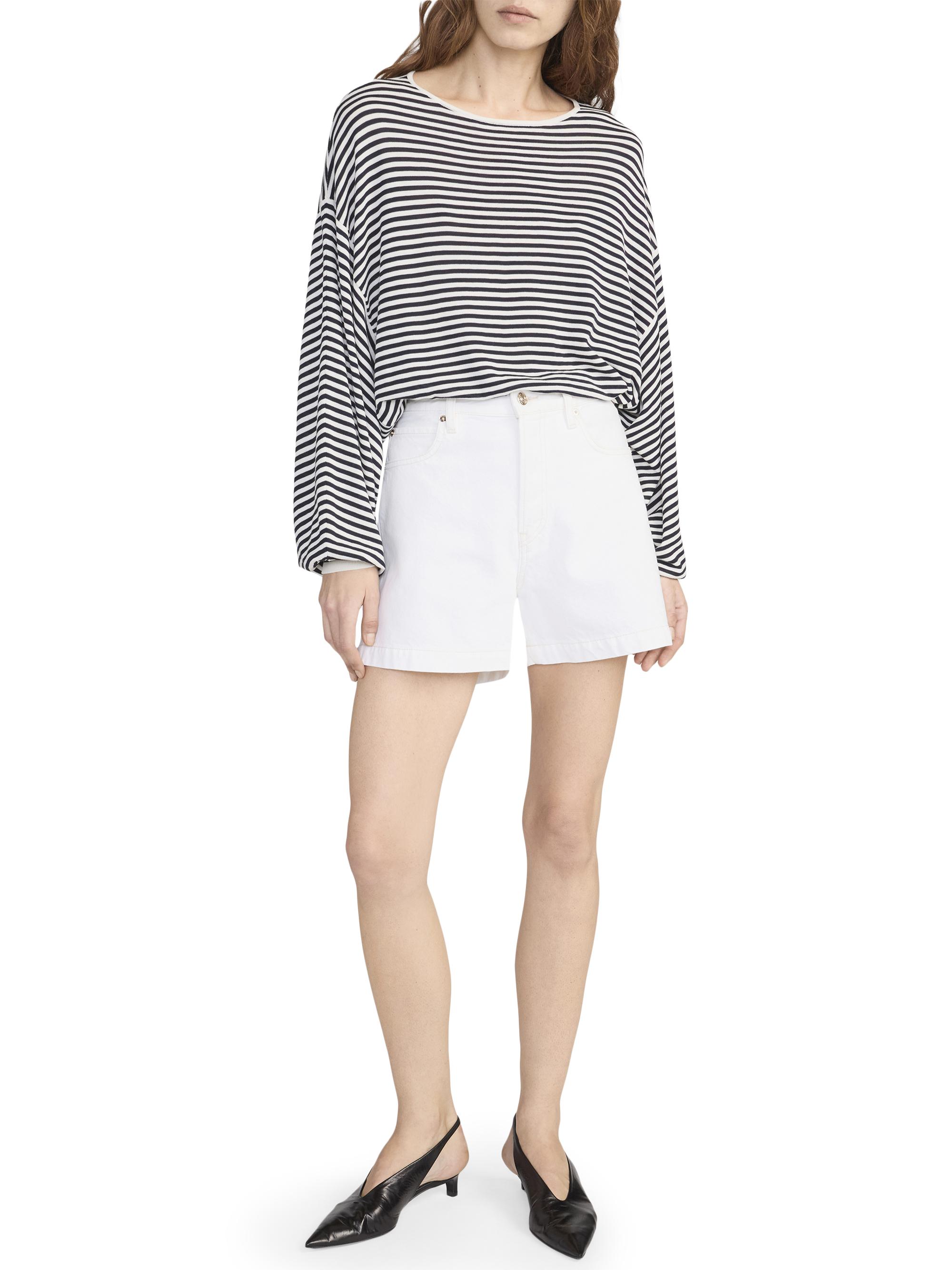 FRAME Women's Striped Slouchy Cotton Sweater - Cream Multi