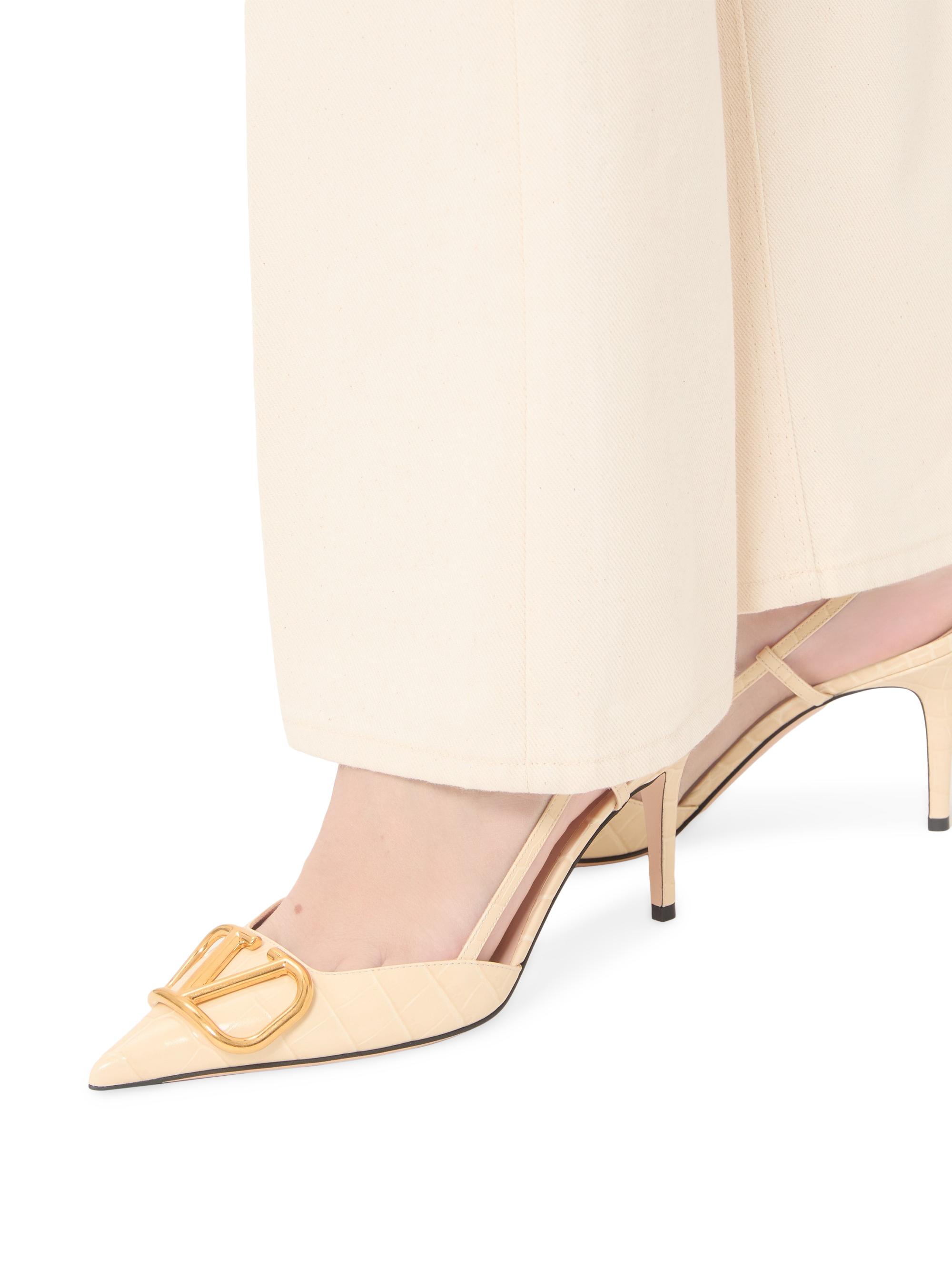 Valentino Garavani VLogo Signature Slingback Pumps in 80MM Printed