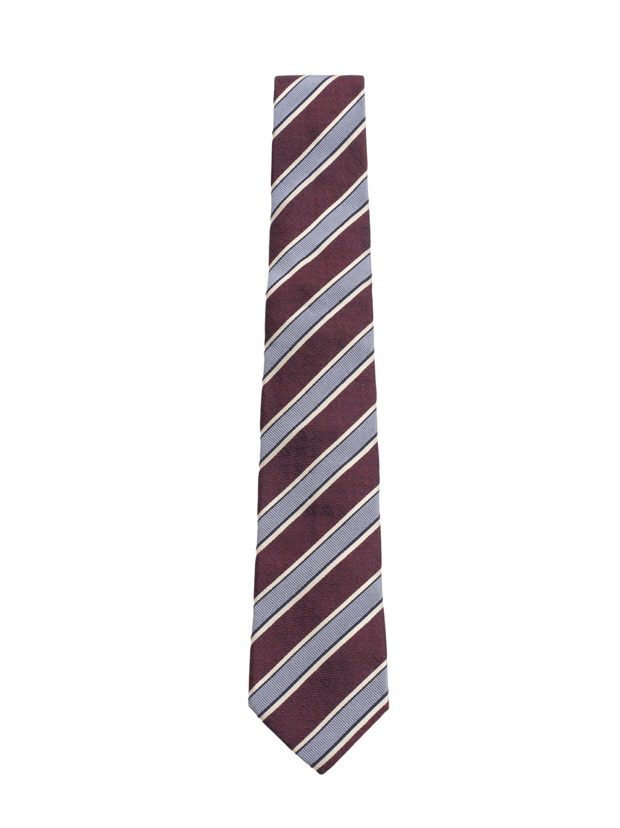 Valentino Garavani Men's Valentie Striped Silk Tie - Maroon Azure