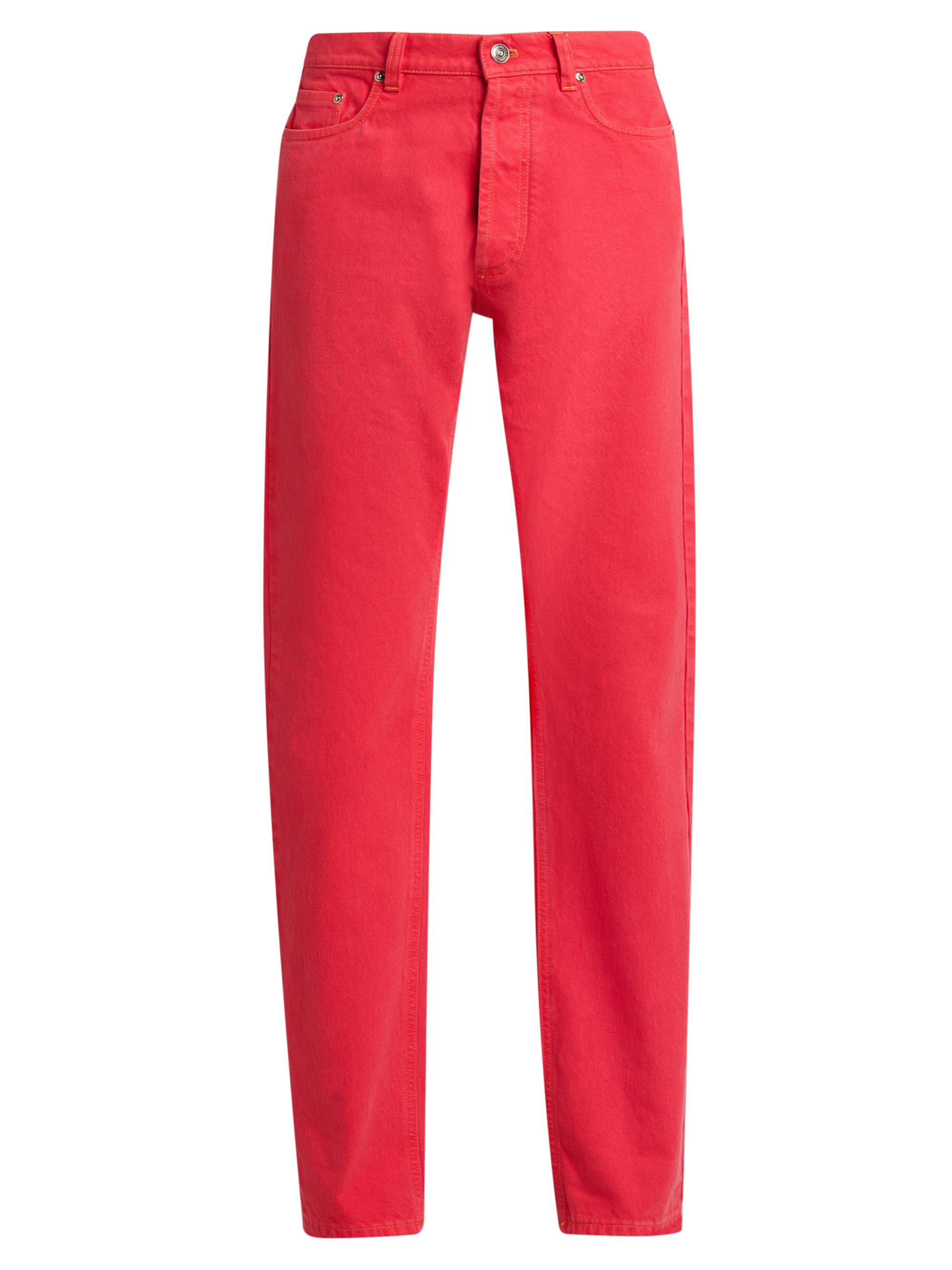 Versace Women's Straight Midi-Rise Jeans - Red