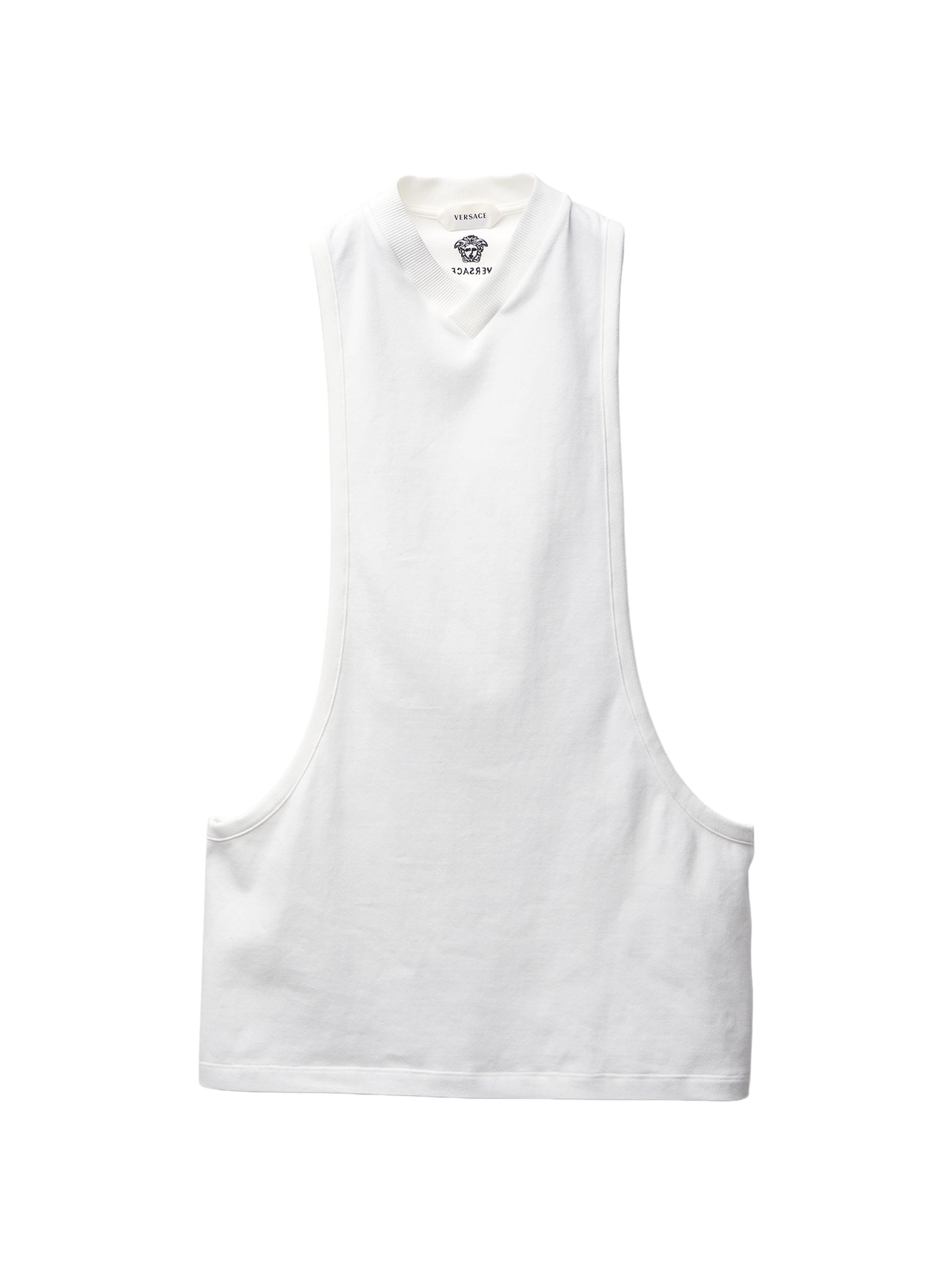 Versace Women's Cotton Knit Tank - Optical White