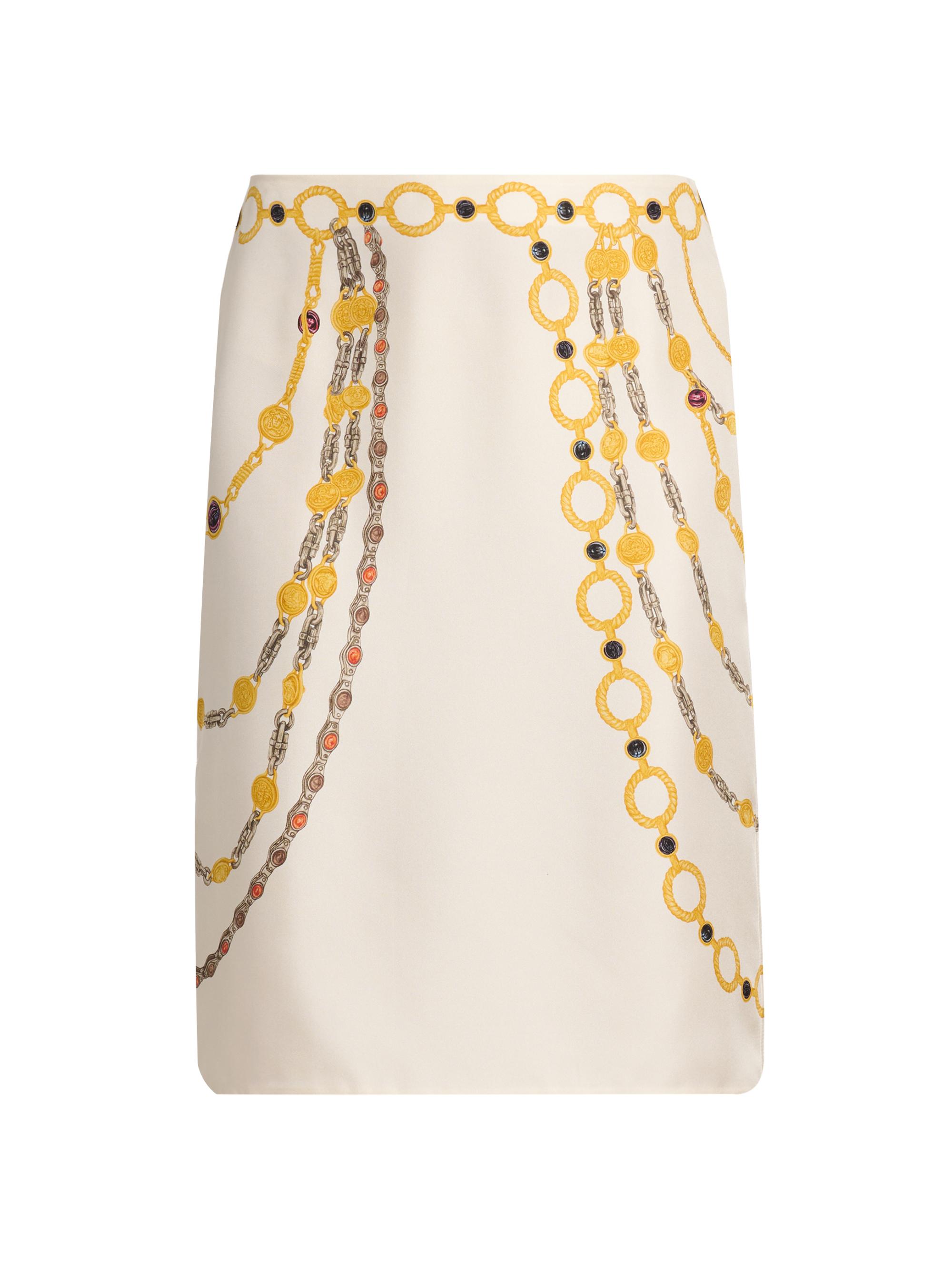 Versace Women's The Lover Silk Twill Pencil Skirt - Multi Color