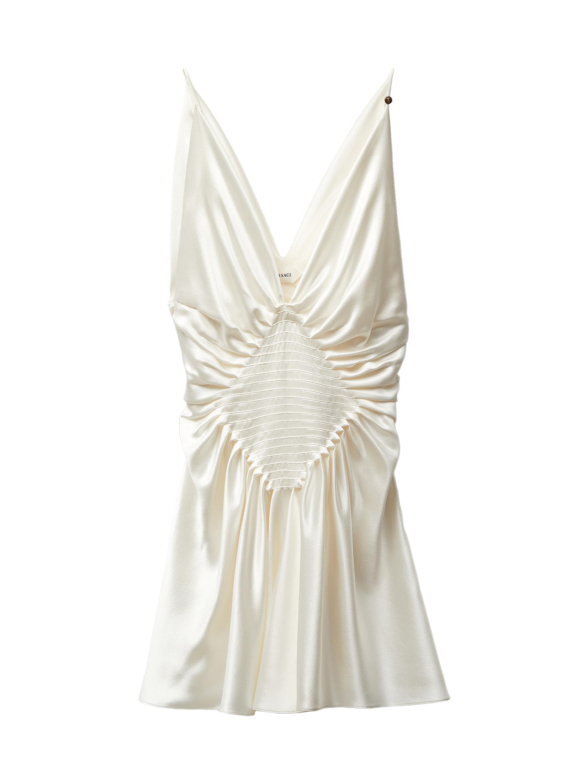 white christmas dresses Acetate Satin Long Sleeve Cowl Back Cocktail Dresses Other / Above Knee / US18 main image 0