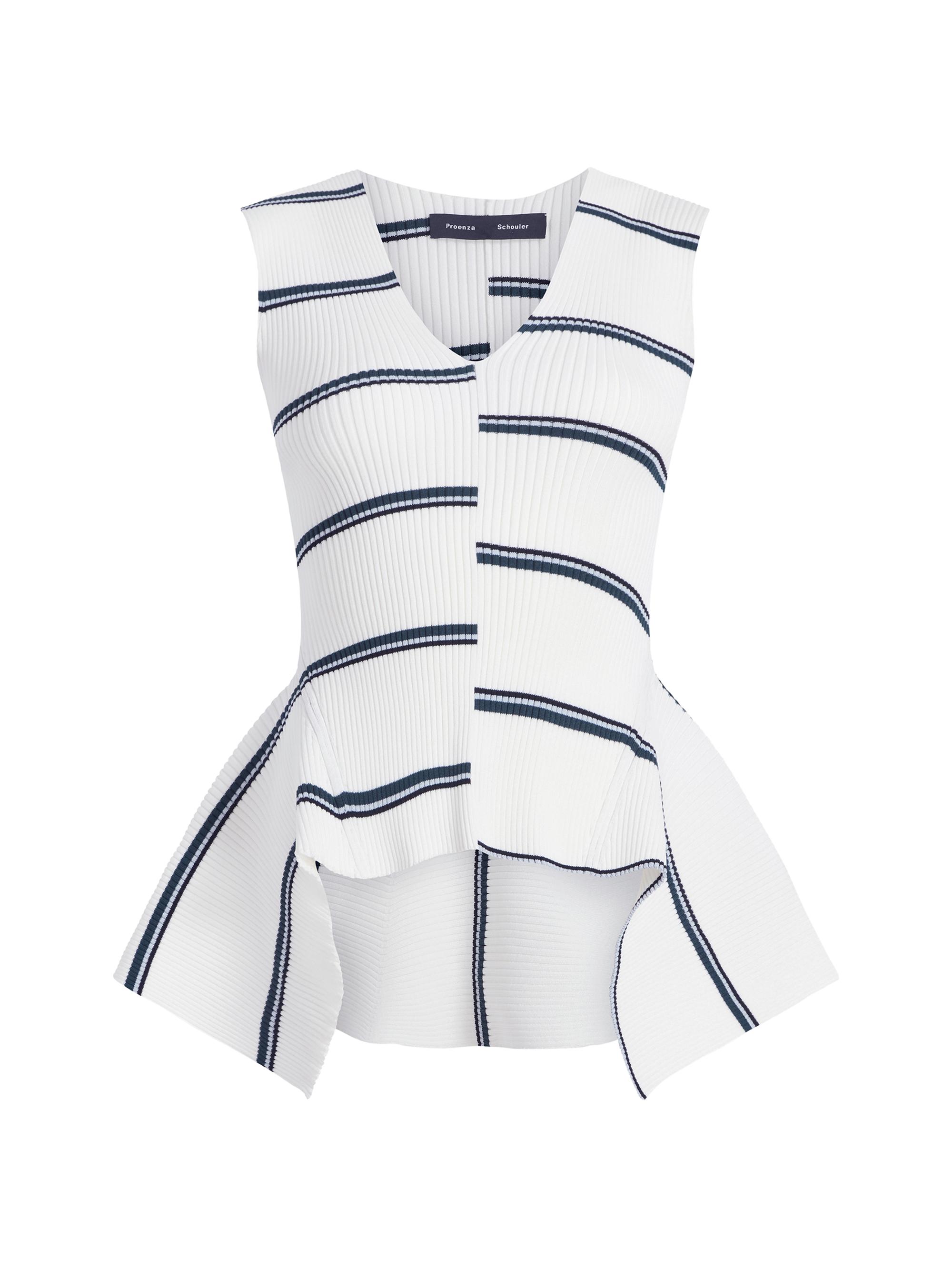 Proenza Schouler Women's Eugenie Top In Rib Knit - White Multi