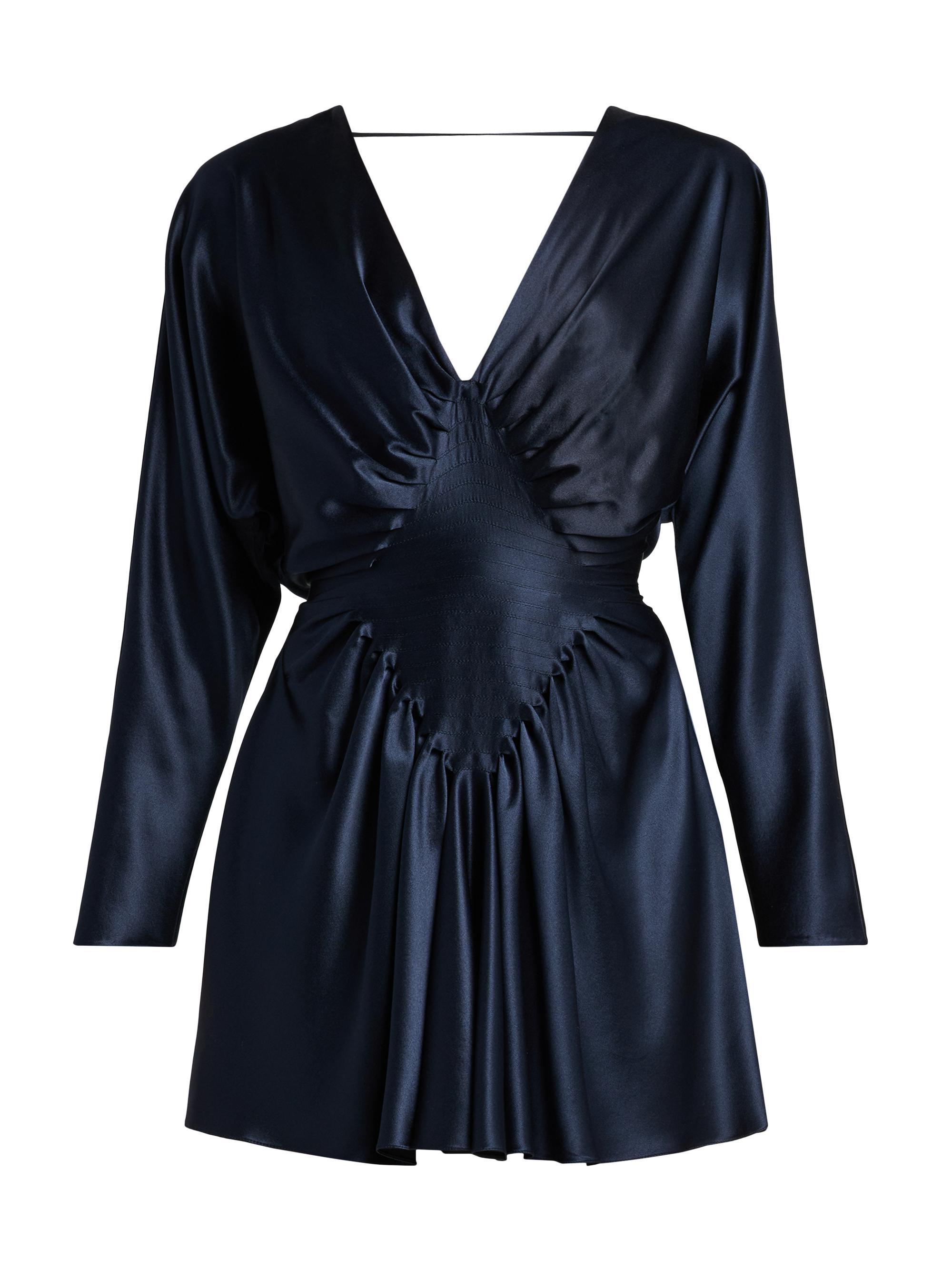 Versace Women's Silk Satin Cocktail Minidress - Dark Navy