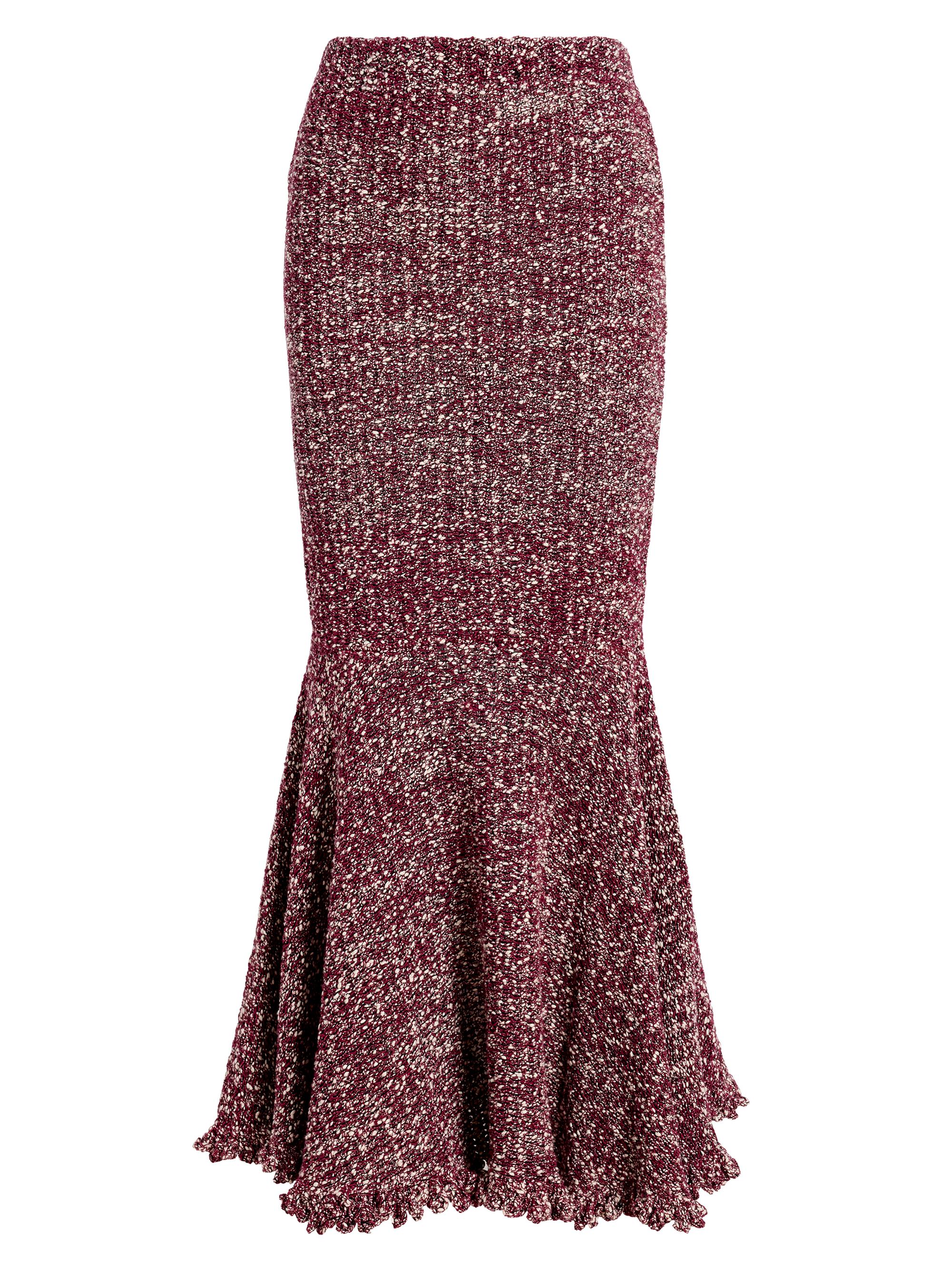 Proenza Schouler Women's Colette Popcorn-Stitch Cotton-Linen Mermaid Midi-Skirt - Wine Multi