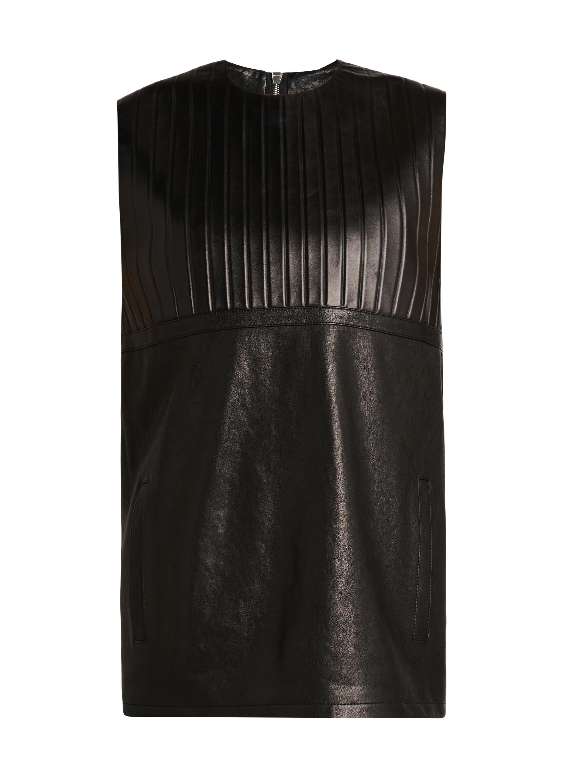 Versace Women's Ribbed Leather Minidress - Black