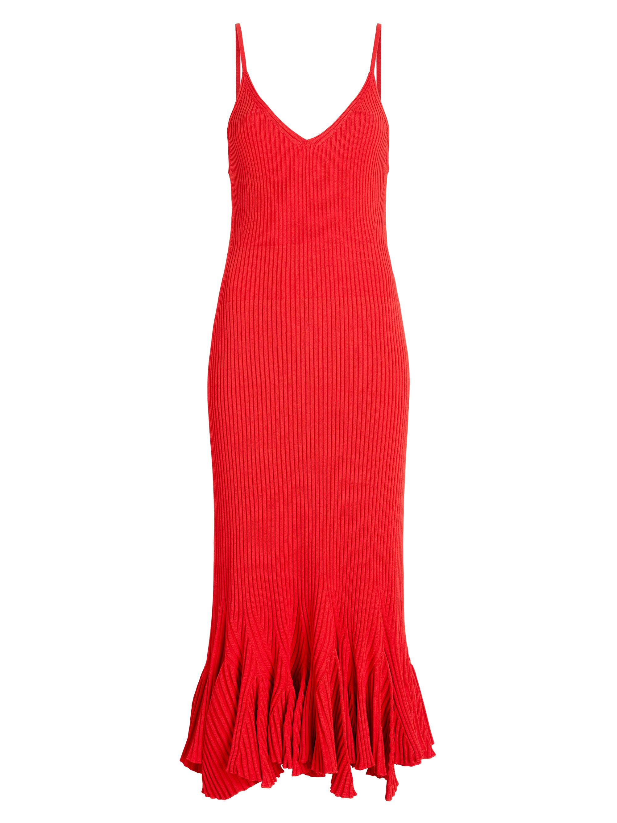 Proenza Schouler Women's Giuditta Ribbed Godet-Hem Midi-Dress - Red