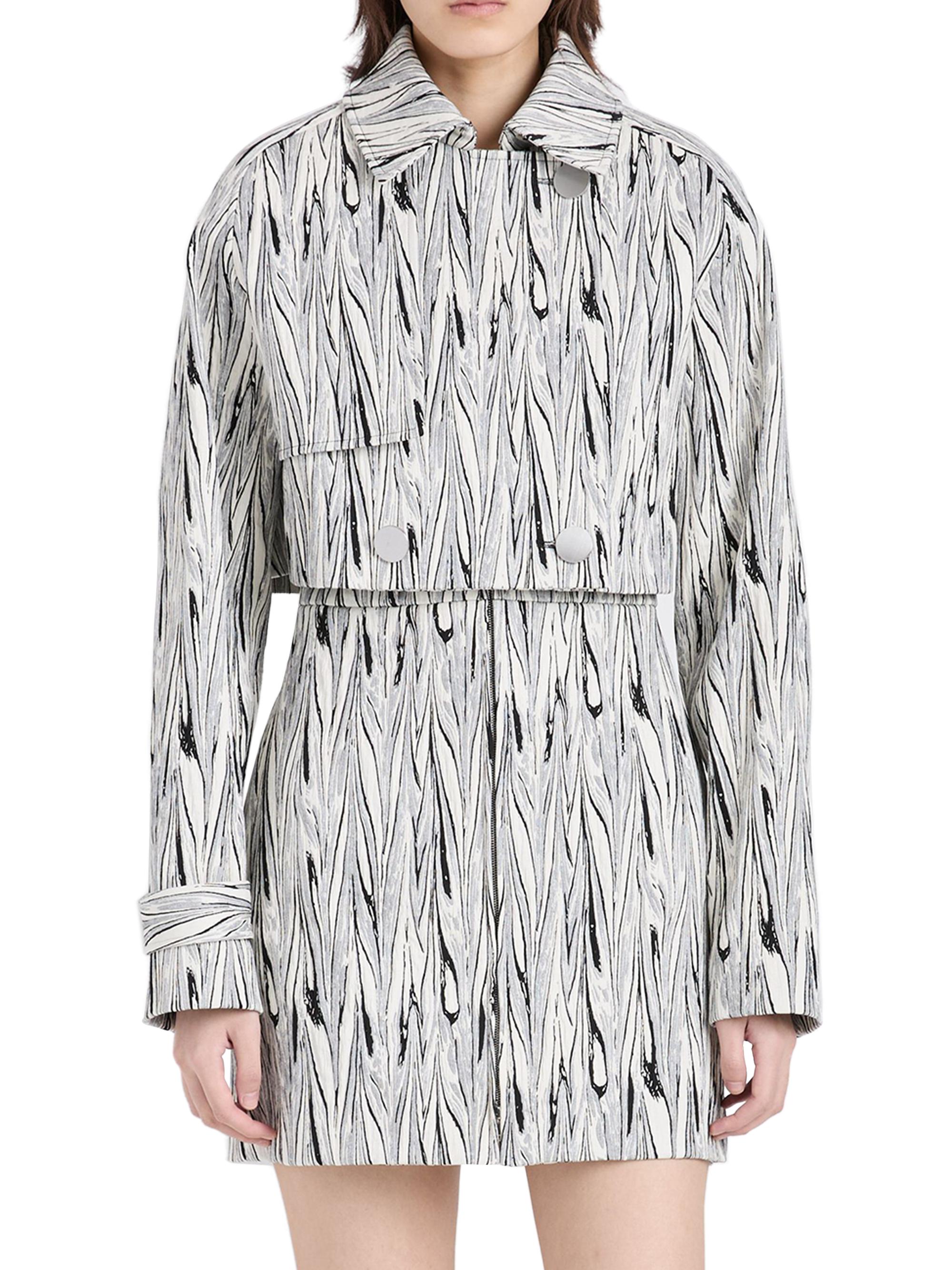 Proenza Schouler Women's Della Marble-Jacquard Crop Jacket - White Multi