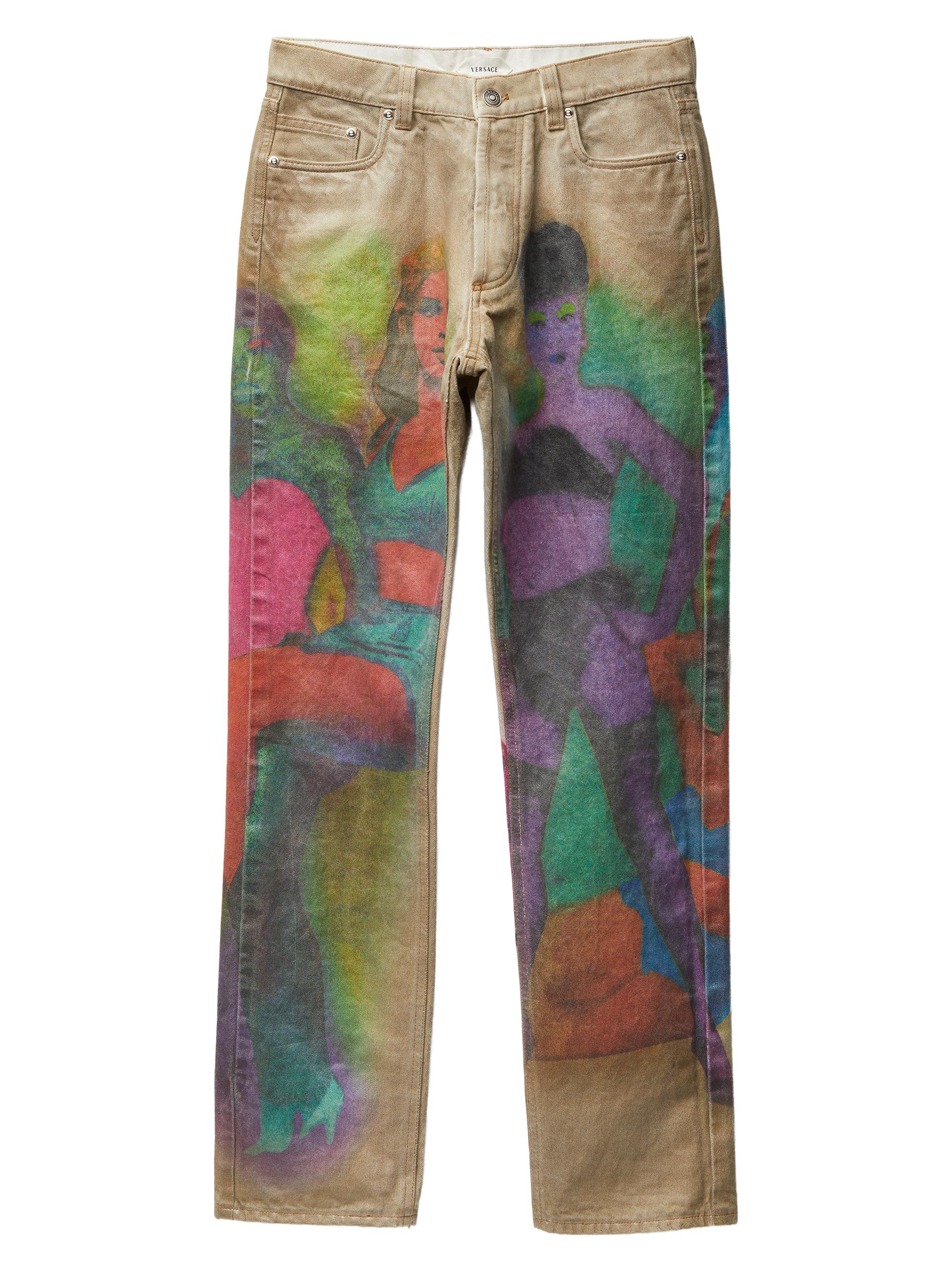 Versace Women's The Femmes Graphic-Print Jeans - Olive Print