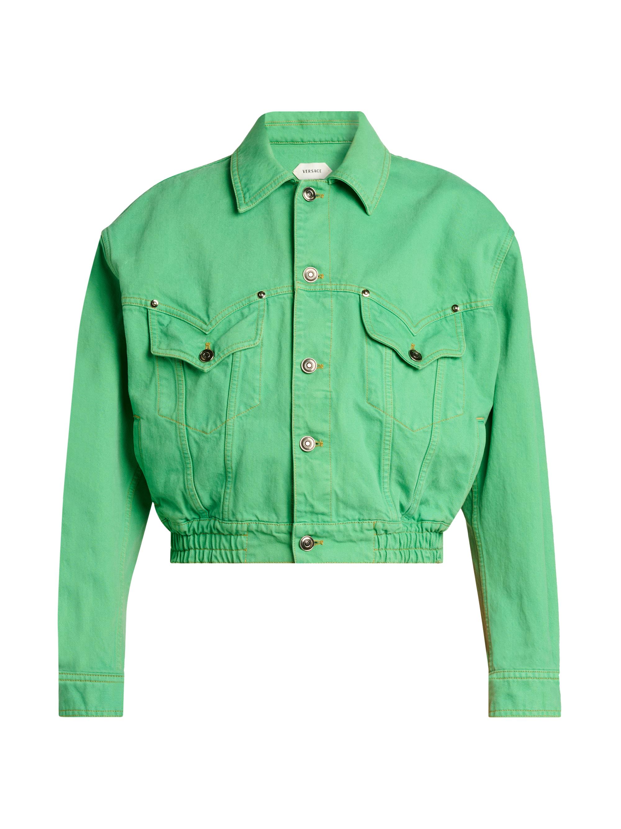 Versace Women's Blouson Denim Jacket - Pale Green