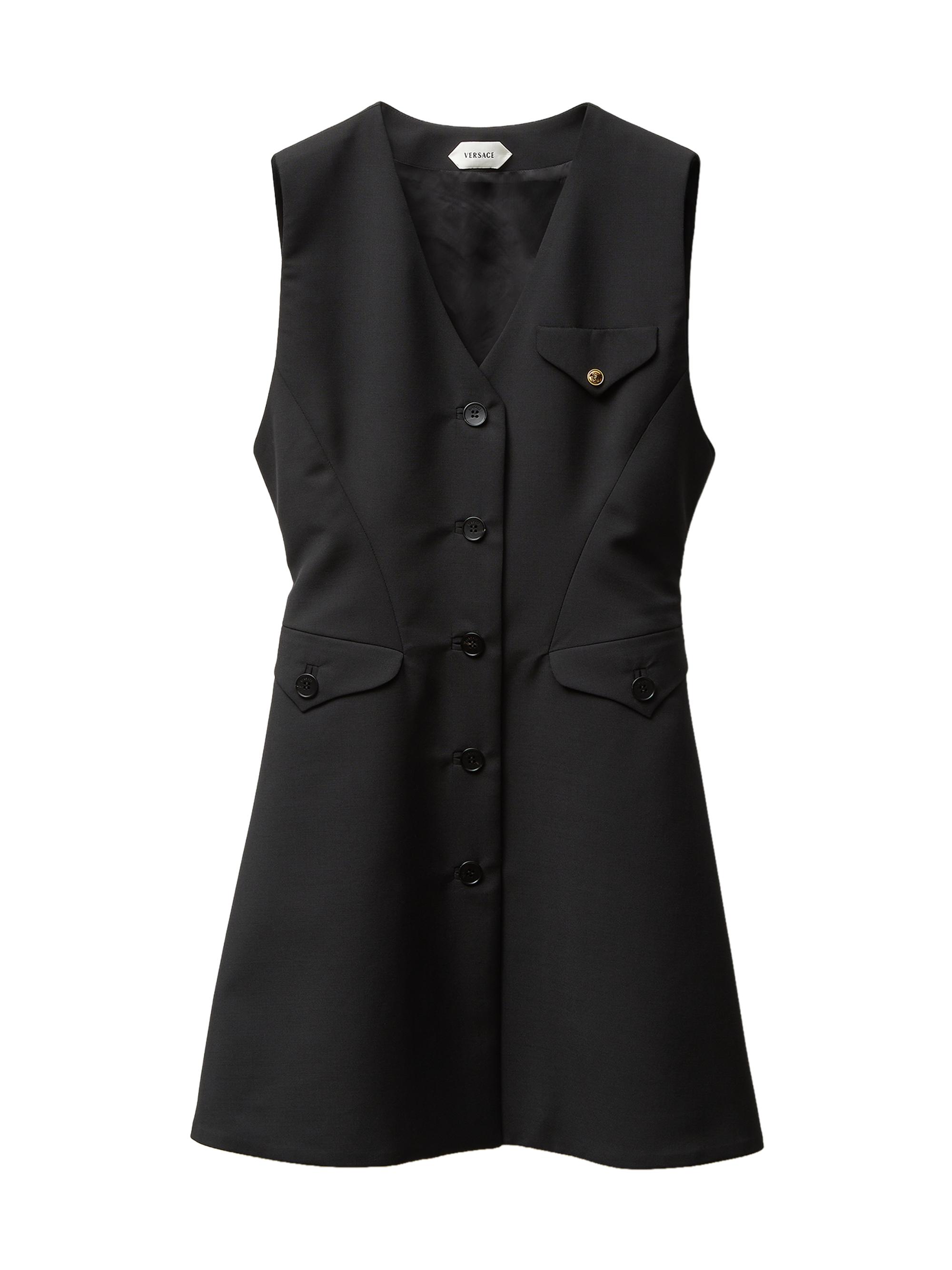 Versace Women's Lightweight Wool-Mohair Minidress - Black