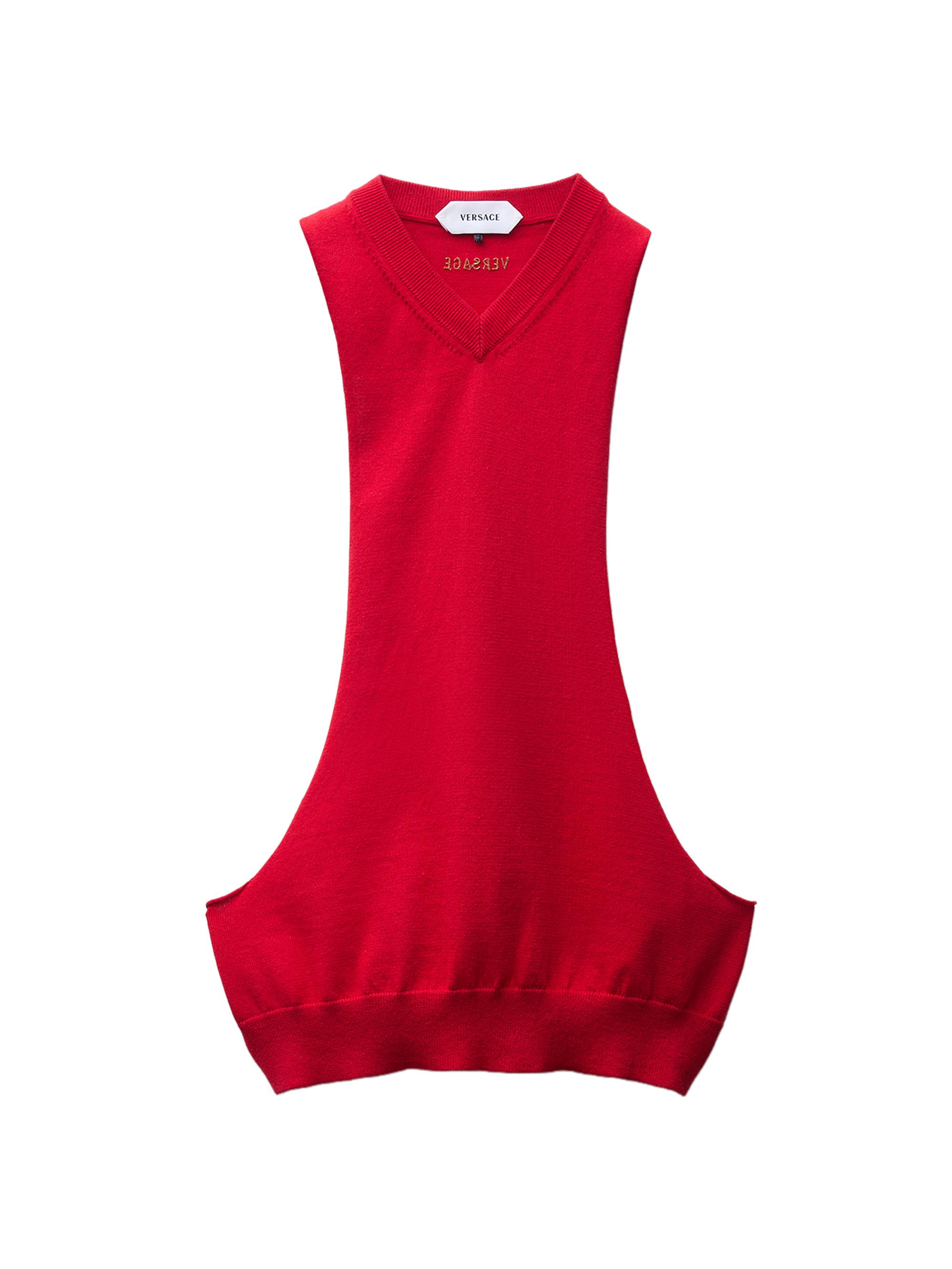 Versace Women's Cotton Knit Tank - Red