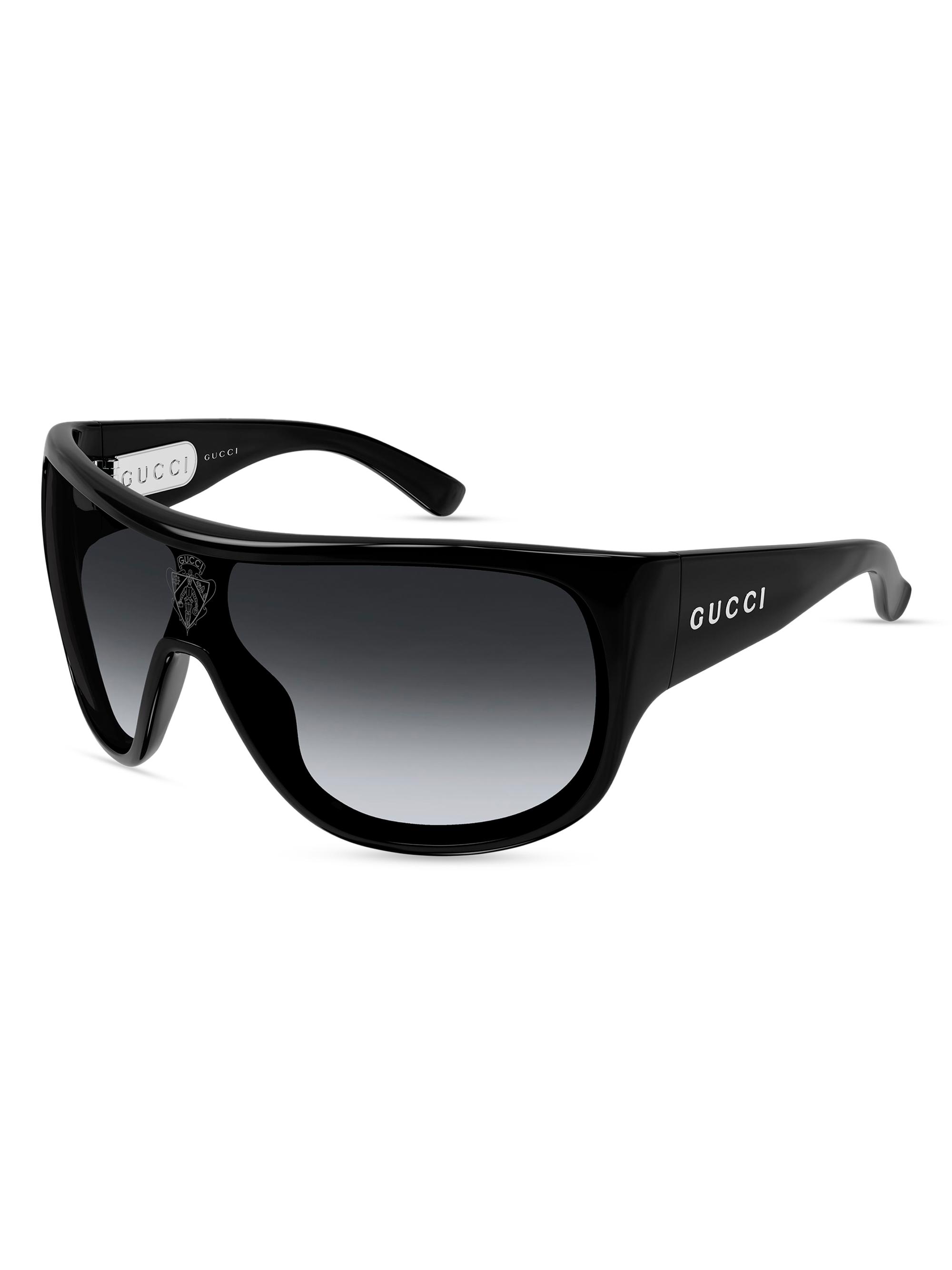 Gucci Men's Logo Shield Sunglasses - Black